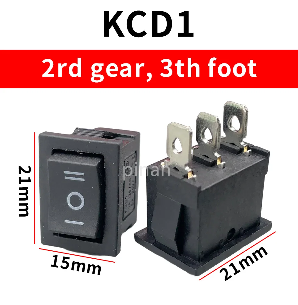 KCD4 Black Rocker Switch Power Switch ON-OFF-ON 3 Position 3/6 Pins With Light 16A 250VAC/ 20A 125VAC KCD1 10A 125VA/ 6A 250V