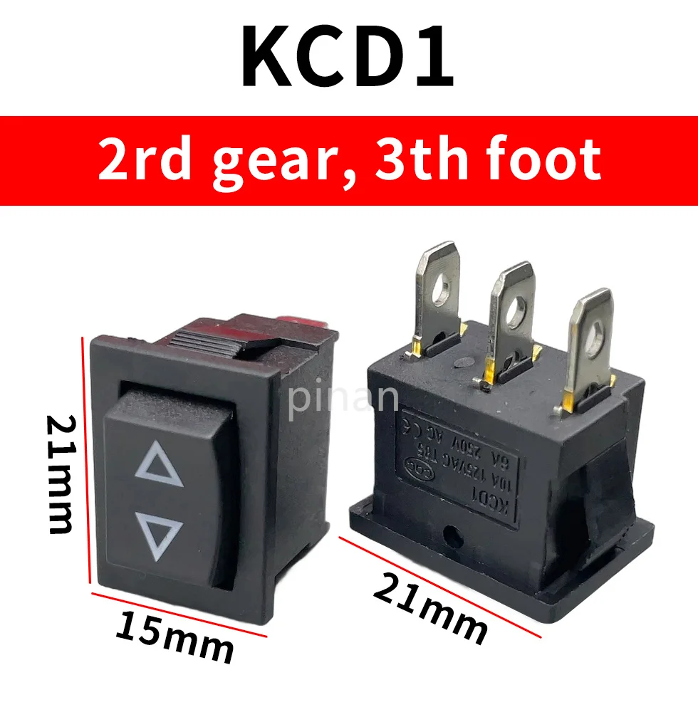 KCD4 Black Rocker Switch Power Switch ON-OFF-ON 3 Position 3/6 Pins With Light 16A 250VAC/ 20A 125VAC KCD1 10A 125VA/ 6A 250V