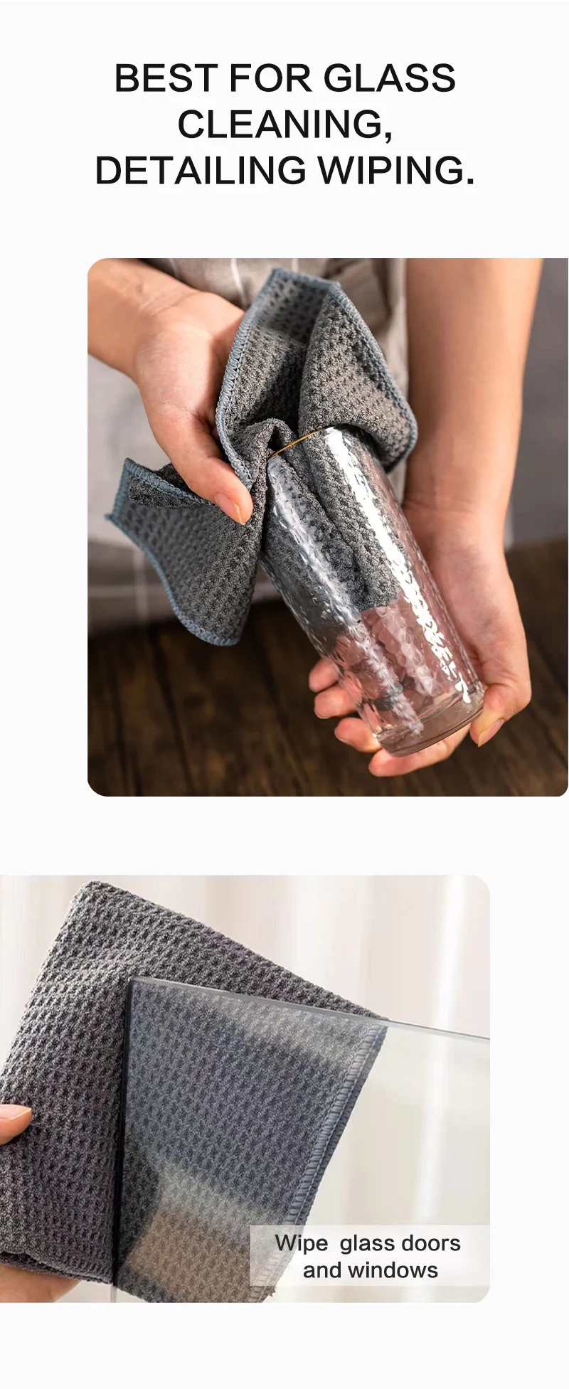 Lucullan Magic Power Super Absorbancy Waffle Weave Cloth 30X40CM 380GSM Microfiber Towels For Glass Paint and Interior