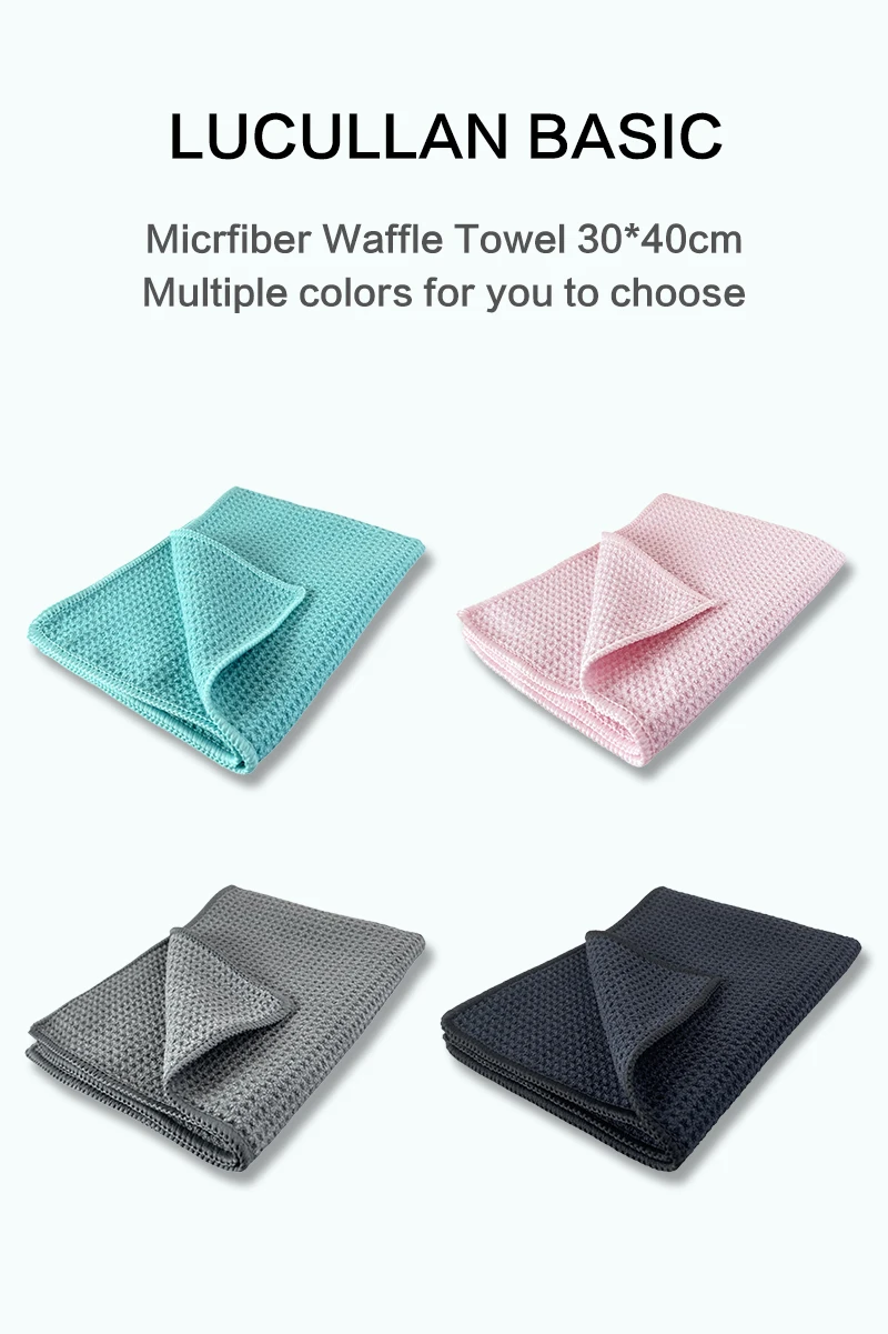 Lucullan Magic Power Super Absorbancy Waffle Weave Cloth 30X40CM 380GSM Microfiber Towels For Glass Paint and Interior