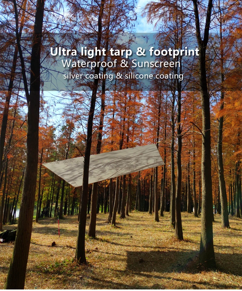 Aricxi Ultralight Tarp Lightweight MINI Sun Shelter Camping Mat Tent Footprint 15D Nylon Silicone silver coated enda Para Carro