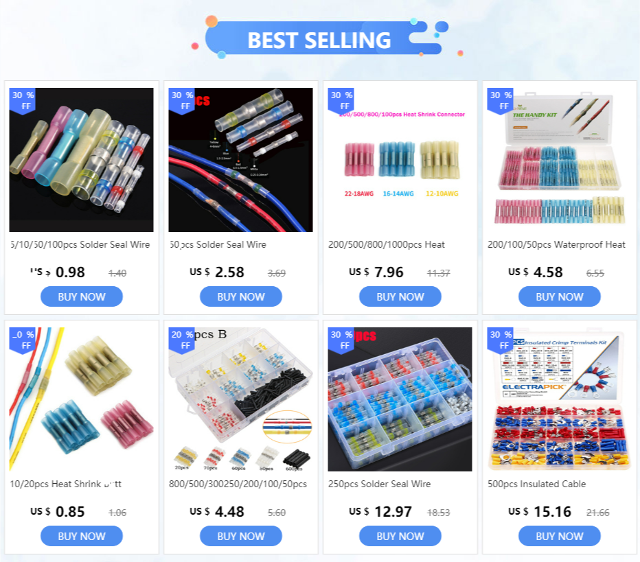 20/50/100Pcs Red + Blue 6.3mm Female Insulated Spade Crimp Terminal Wire Connector For 0.5-2.5mm Electrical Wire Cable Connecors