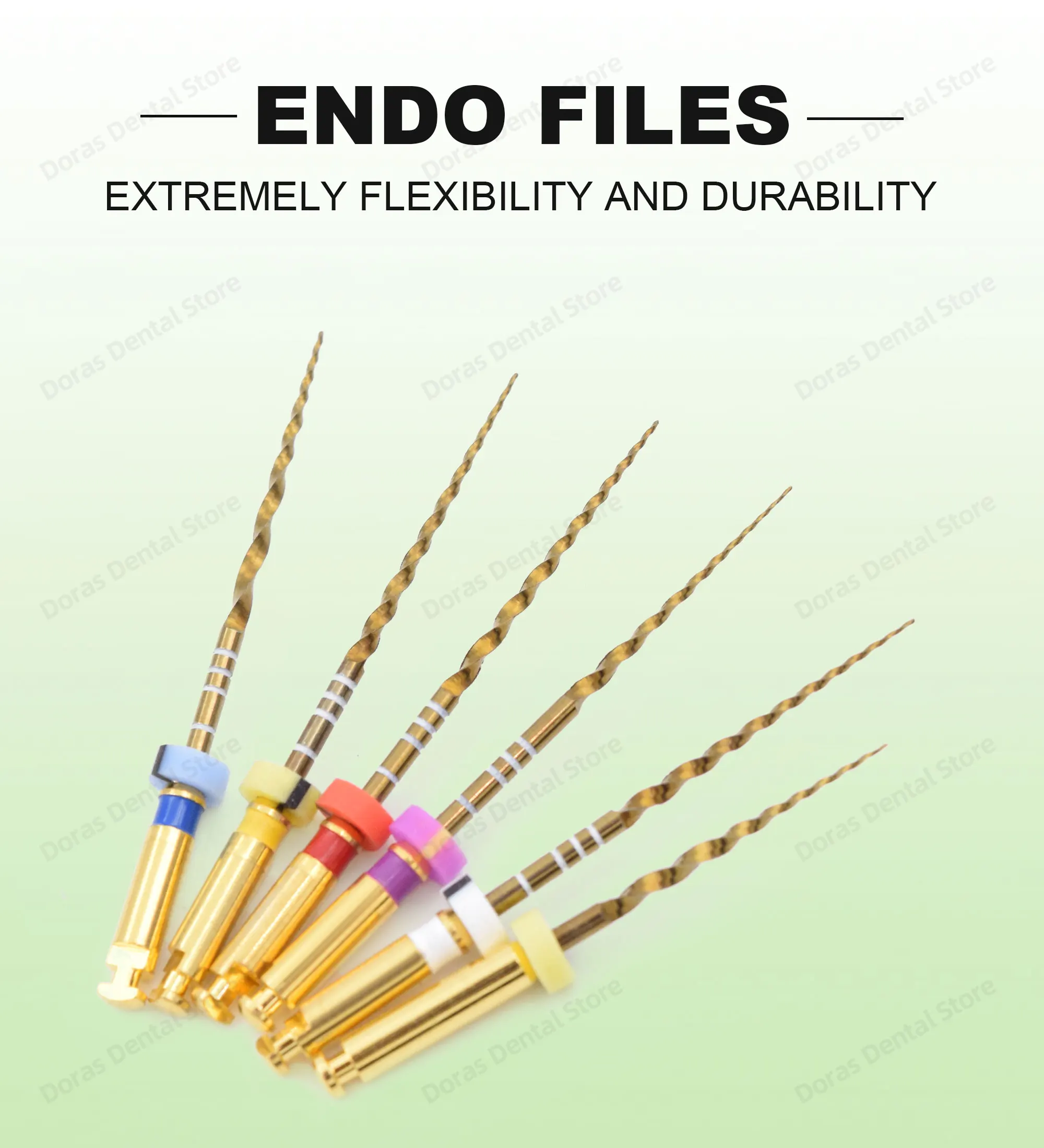 Glin Dental Gold Flexible Files Endo Rotary Files Golden Endodontic Files 21/25/31mm Nickel Titanium Instrument Dentistry