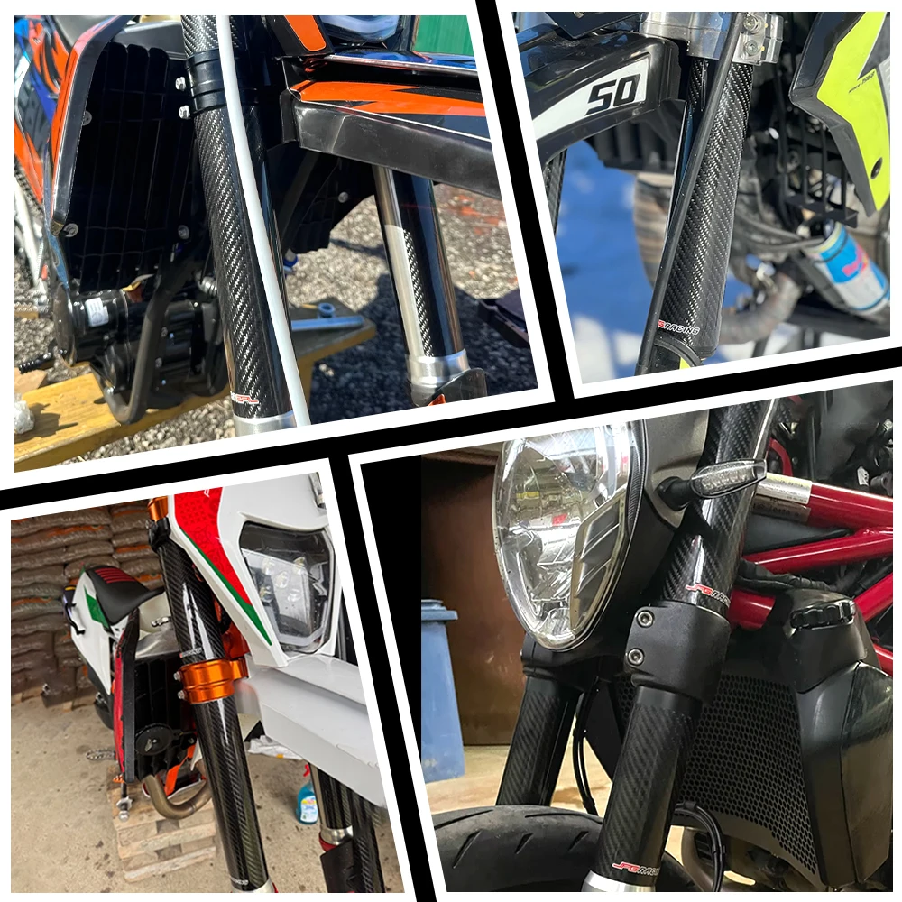 Motorcycle 140-260MM Carbon Fiber Adjustable Front Fork Shock Guard Protector For YAMAHA KTM HONDA On/Off Road Pit Dirt Bike