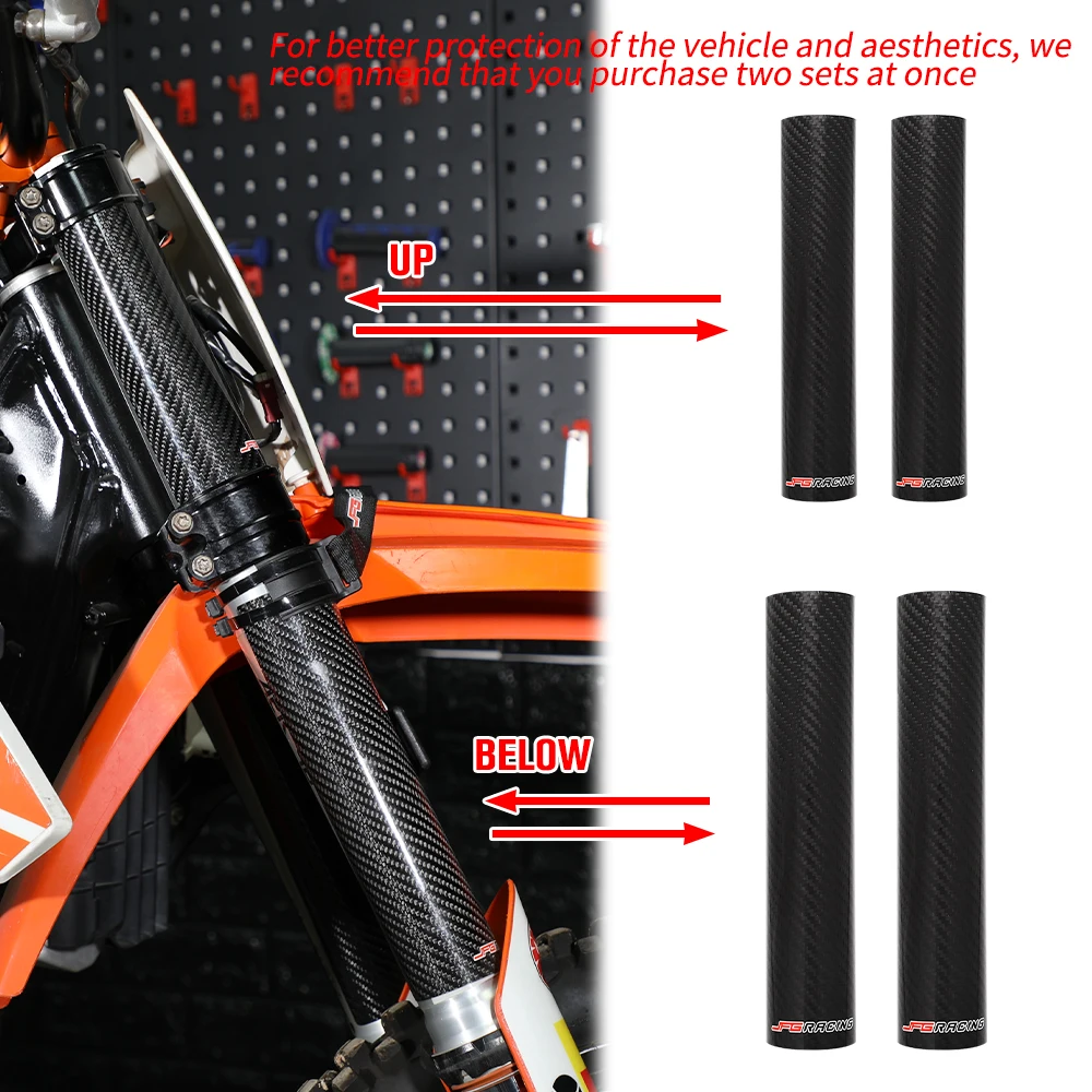 Motorcycle 140-260MM Carbon Fiber Adjustable Front Fork Shock Guard Protector For YAMAHA KTM HONDA On/Off Road Pit Dirt Bike