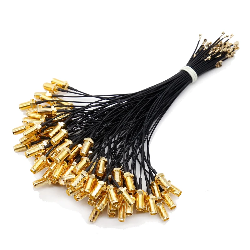 2-piece SMA / RP-SMA female to MHF4 IPX IPX4 RF plug Pigtail cable for Mini 0.81mm PCI card intel WIFI Board 10cm 15cm 20cm 30cm