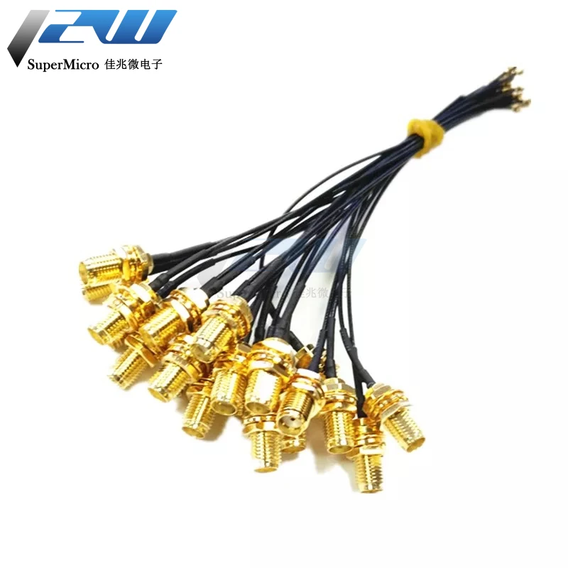 2-piece SMA / RP-SMA female to MHF4 IPX IPX4 RF plug Pigtail cable for Mini 0.81mm PCI card intel WIFI Board 10cm 15cm 20cm 30cm