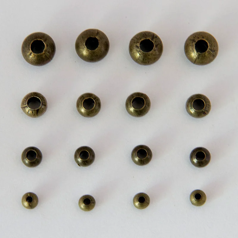 2mm 3mm 4mm 5mm 6mm 8mm Diy Metal Beads Antique Bronze Smooth Ball Spacer Beads Crimp Beads For Jewelry Making Findings