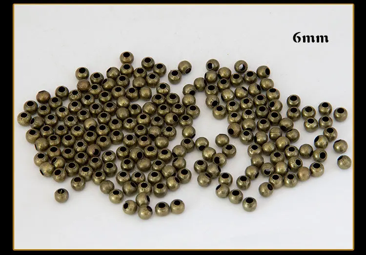 2mm 3mm 4mm 5mm 6mm 8mm Diy Metal Beads Antique Bronze Smooth Ball Spacer Beads Crimp Beads For Jewelry Making Findings
