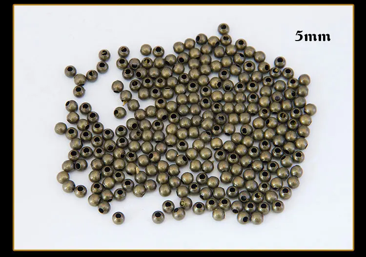 2mm 3mm 4mm 5mm 6mm 8mm Diy Metal Beads Antique Bronze Smooth Ball Spacer Beads Crimp Beads For Jewelry Making Findings