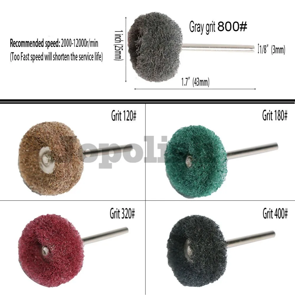25/50pcs Mini Brush Scouring Pad Abrasive Wheel Nylon Fiber Grinding Sanding Head Buffing Polishing Wheel 1"25mm Set For Dremel