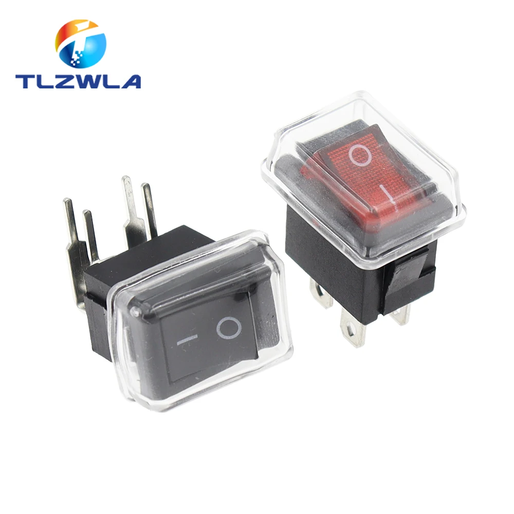 10PCS Switch ON-OFF KCD1 15*21mm 2Pin Ship Type Switch 6A 250V 10A 125V 15X21 Rocker Switch Power Switch