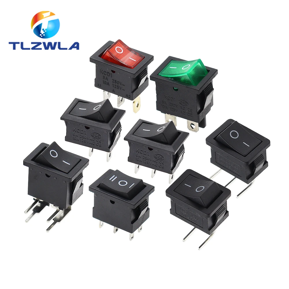 10PCS Switch ON-OFF KCD1 15*21mm 2Pin Ship Type Switch 6A 250V 10A 125V 15X21 Rocker Switch Power Switch