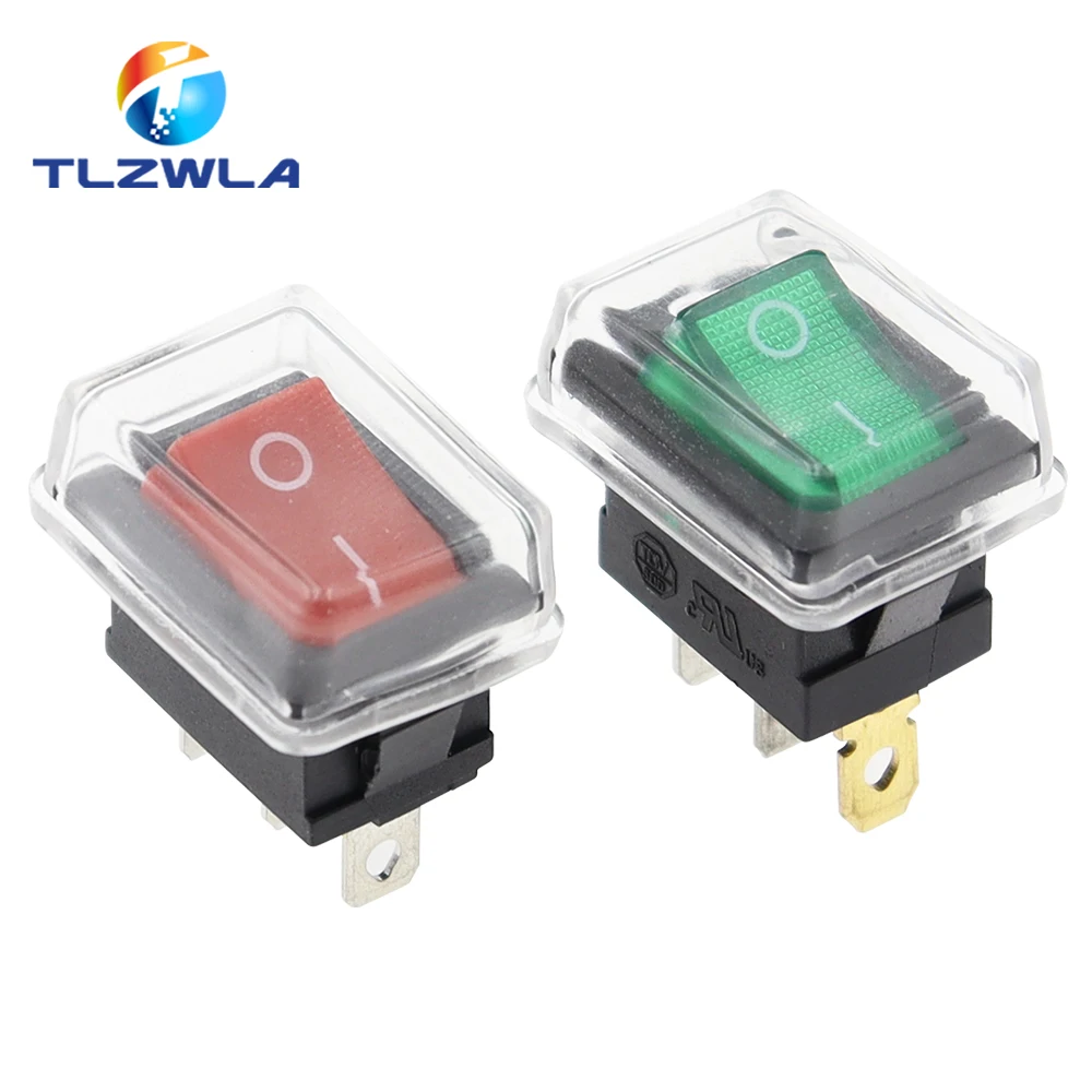 10PCS Switch ON-OFF KCD1 15*21mm 2Pin Ship Type Switch 6A 250V 10A 125V 15X21 Rocker Switch Power Switch