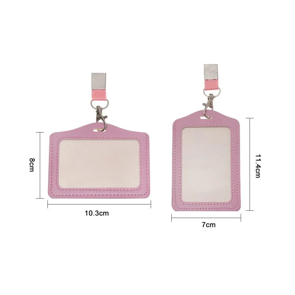 Unisex Work Card Holders With Lanyard PU Bank Card Name Credit Card Holders Card Bus ID Holders Identity Badge With Neck Strap