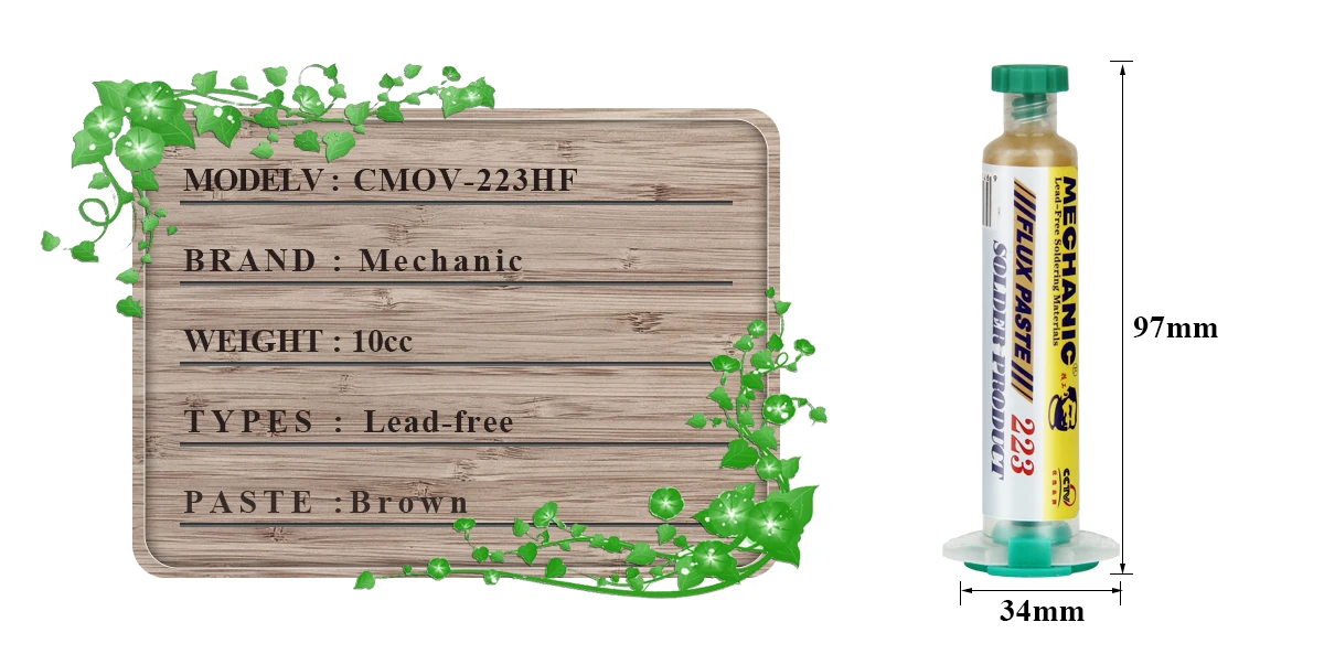 MECHANIC UV559/223 10cc High Activity Mild Rosin Lead-Free Solder Flux No-Clean Light odor Welding Paste Repair PCB BGA Board