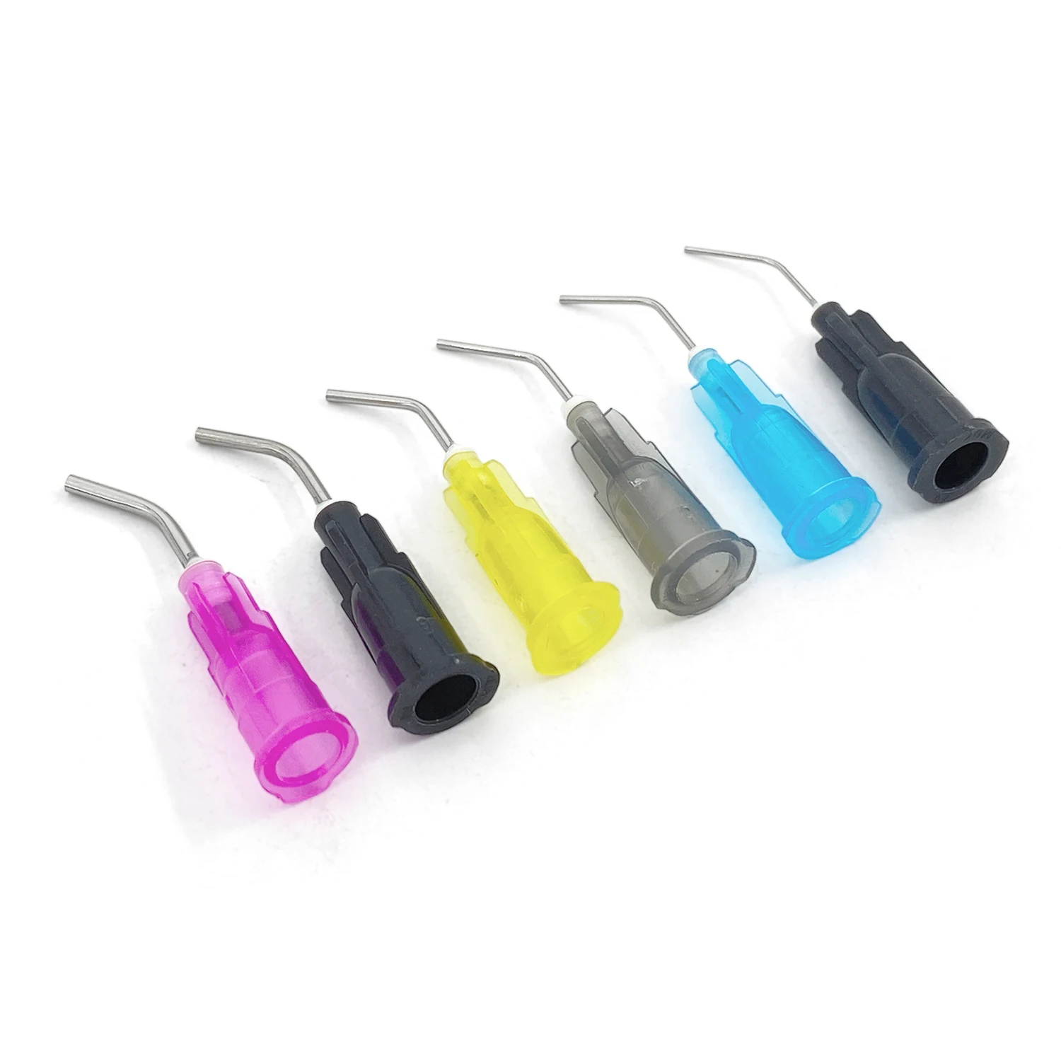 100pcs/lot Equipment Irrigation Bent Needle Tips Dental Flow Sealant Etchant Composite Resin Acid Reagent Delievery Syringe Tips