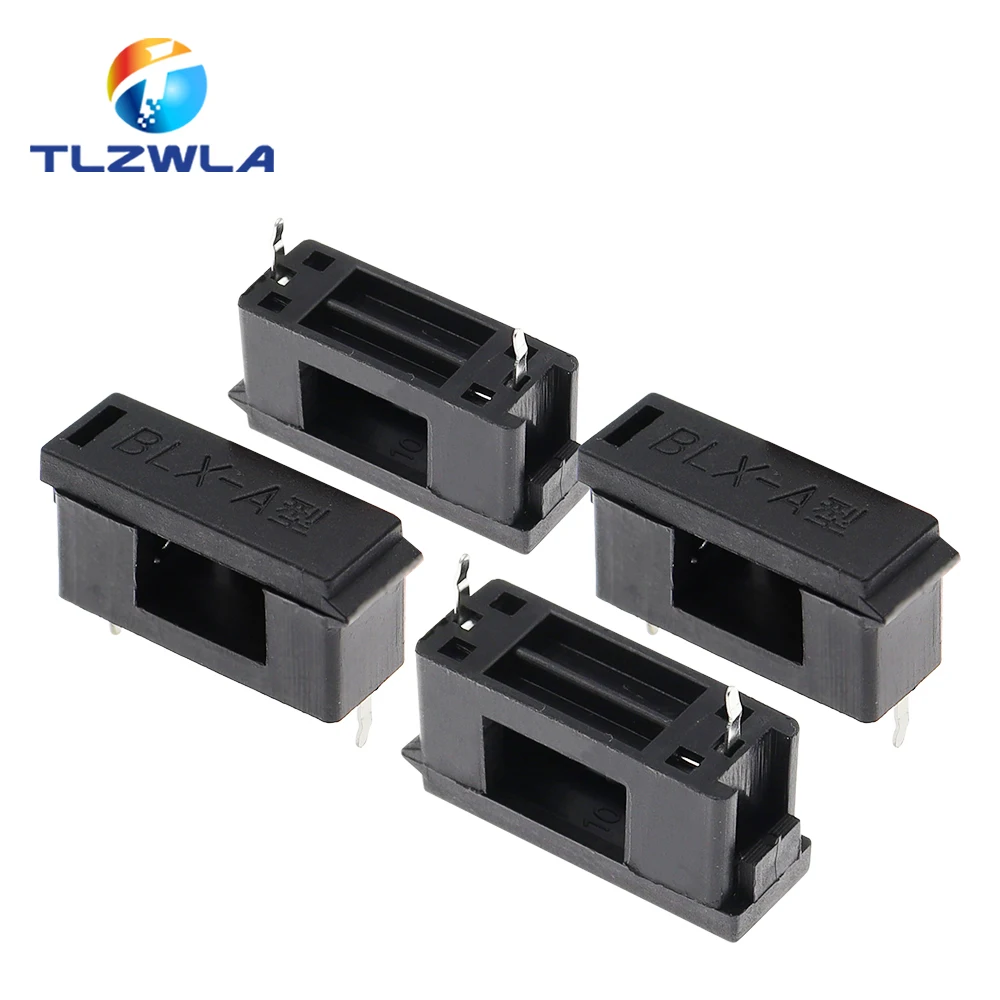 10PCS BLX-A 5*20MM BLACK GLASS FUSE HOLDER 5*20 Insurance Tube Socket Fuseholder for 5X20MM 5X20 Fuse PCB BOARD