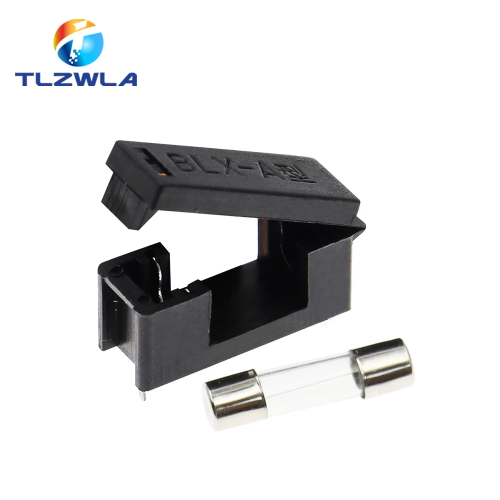 10PCS BLX-A 5*20MM BLACK GLASS FUSE HOLDER 5*20 Insurance Tube Socket Fuseholder for 5X20MM 5X20 Fuse PCB BOARD