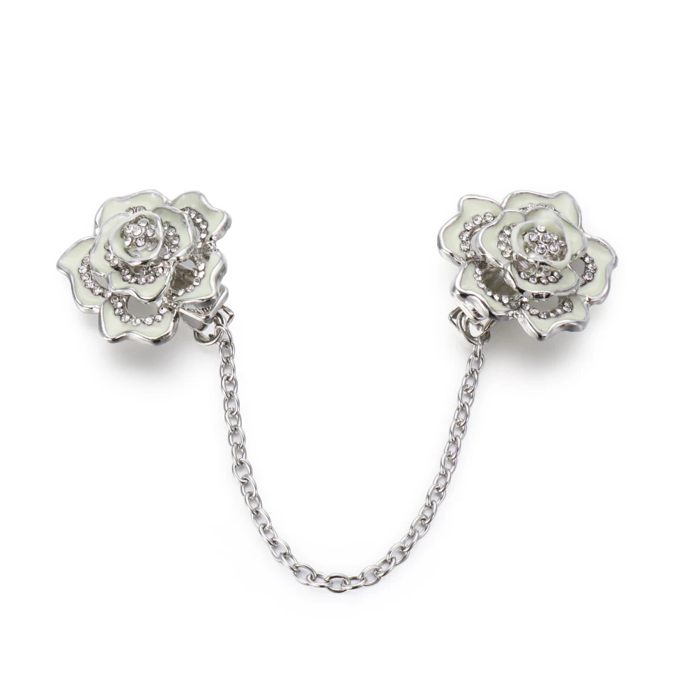 Retro Sweater Shawl Clasps Duck Mouth Clothing Pins Antique Flower Style Rhinestone Decoration Cardigans Connection Buckle Shirt