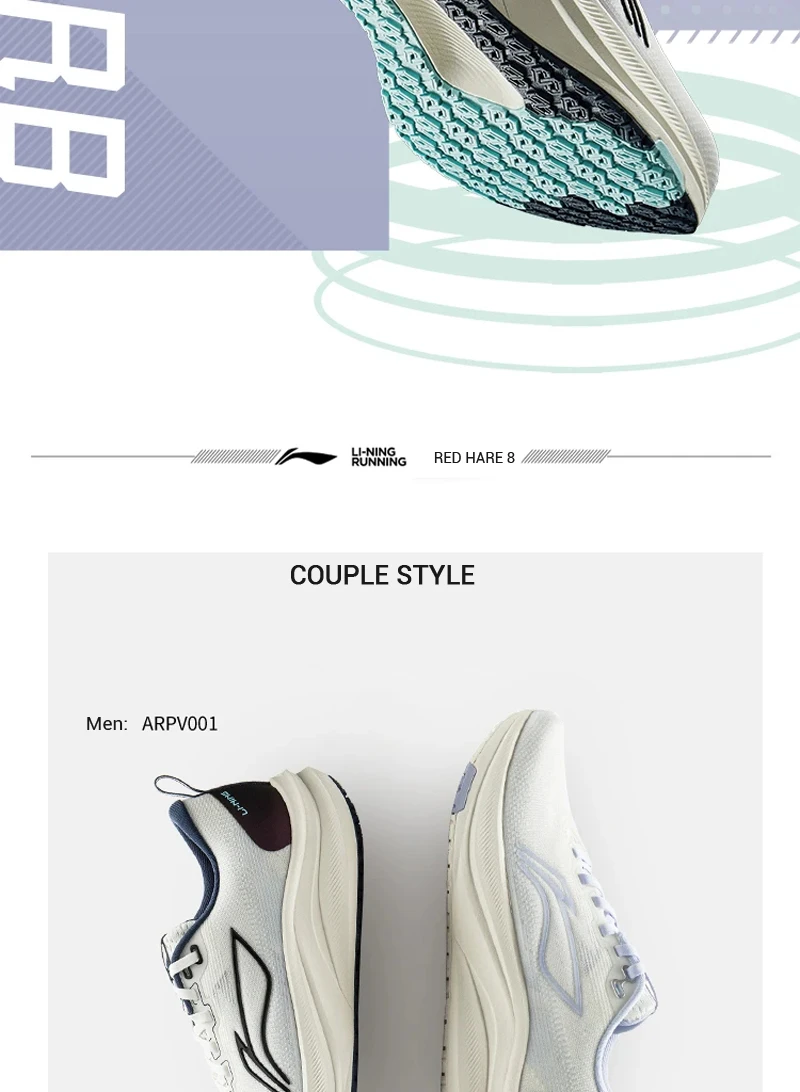 Li-Ning Men's RED HARE 8 Racing Running Shoes LIGHT FOAM ULTRA Reflective Cushion Stable Shoes LiNing Light Sneakers ARPV001