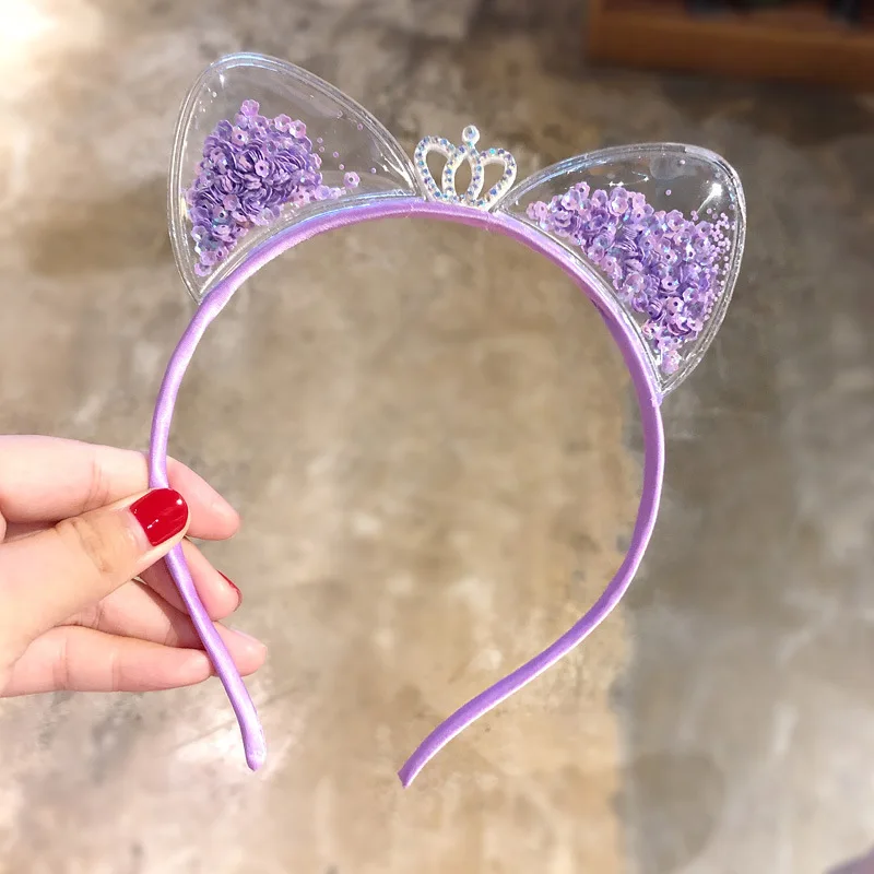 Girls Cute Shining Sequin Cat Ears Hairbands Sweet Hair Ornament Headband Princess Gift Headwear Kids Fashion Hair Accessories