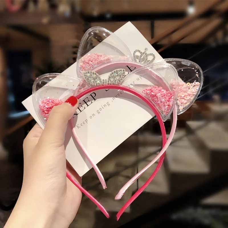 Girls Cute Shining Sequin Cat Ears Hairbands Sweet Hair Ornament Headband Princess Gift Headwear Kids Fashion Hair Accessories