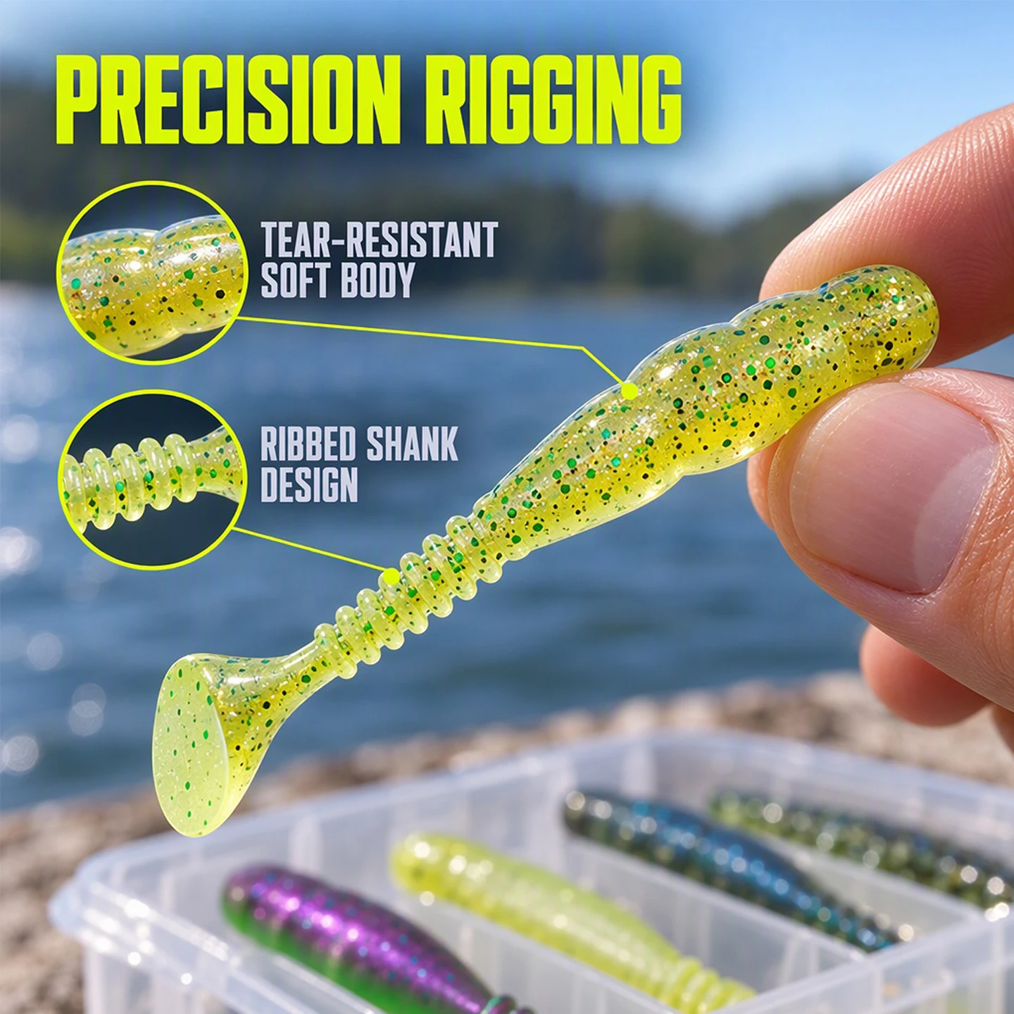 ESFISHING Soft Fishing Lures Rockviber 50mm 95mm 115mm Rock Shiner Isca Artificial Soft Bait Pike Trout Swimbaits