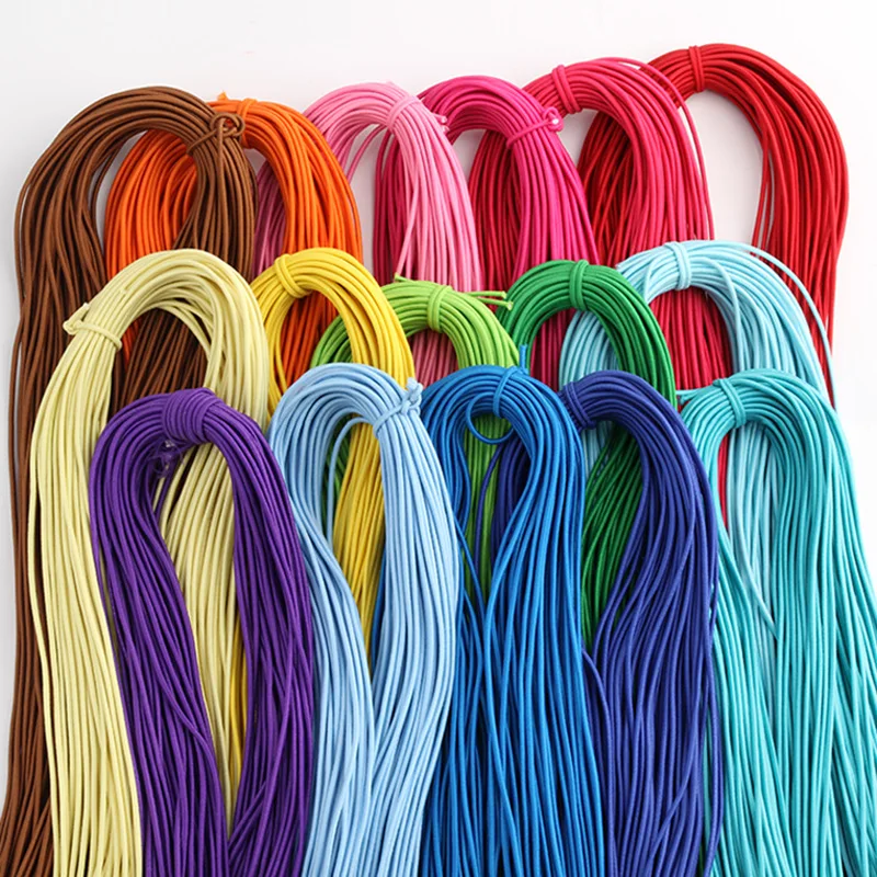 2mm Colorful High-Quality Round Elastic Band Round Elastic Rope Rubber Band Elastic Line DIY Sewing Accessories 5meters
