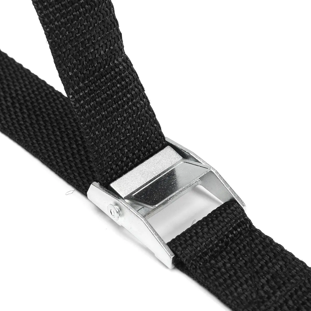 2Pcs Cam Buckle Tie-Down Car Luggage Cargo Lashing Strap Zinc Alloy Zinc Nylon Black