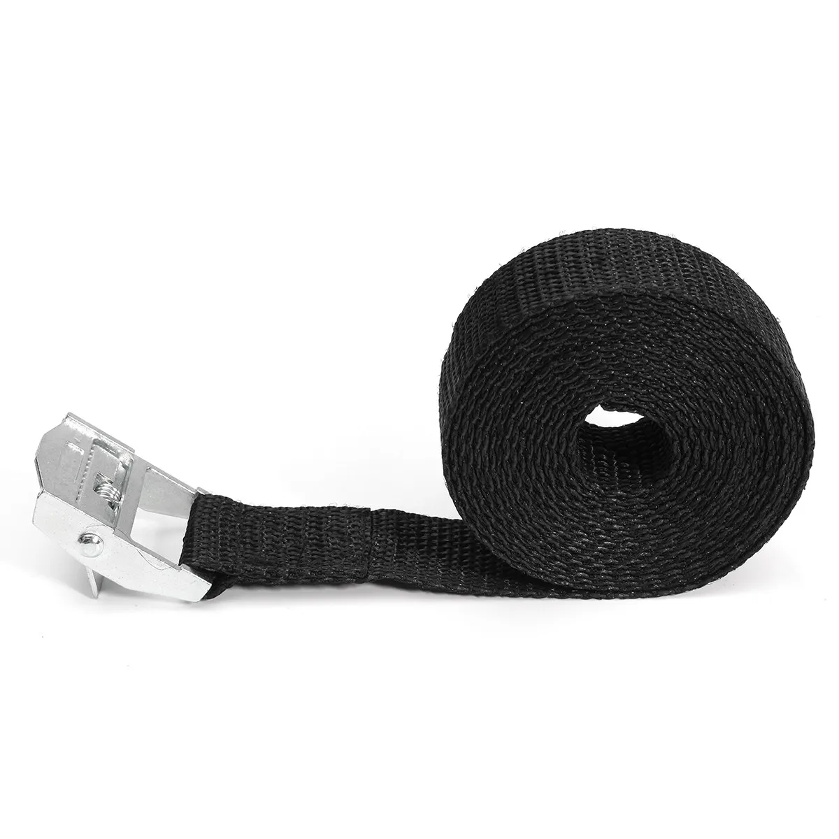 2Pcs Cam Buckle Tie-Down Car Luggage Cargo Lashing Strap Zinc Alloy Zinc Nylon Black