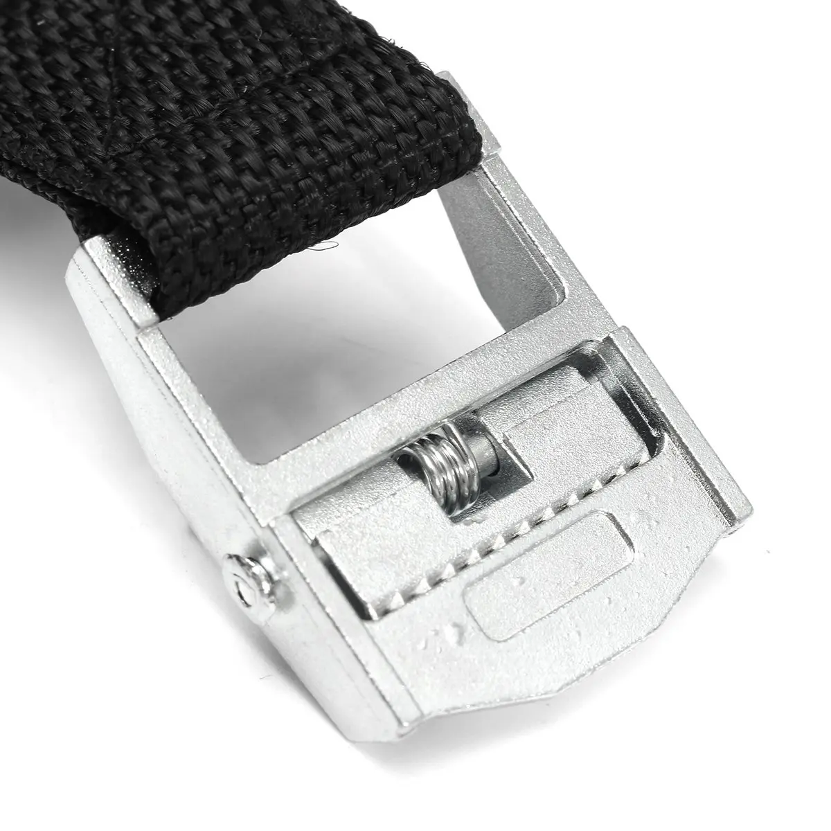 2Pcs Cam Buckle Tie-Down Car Luggage Cargo Lashing Strap Zinc Alloy Zinc Nylon Black