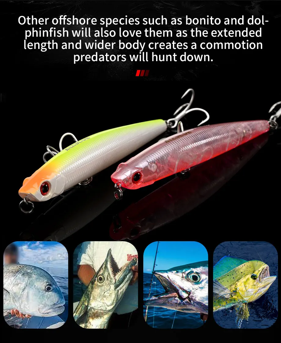 BLUX SURFER 95 Topwater Popper Pencil 95MM Surface Walker Fishing Lure Walk The Dog Artificial Saltwater Bass Hard Bait Tackle