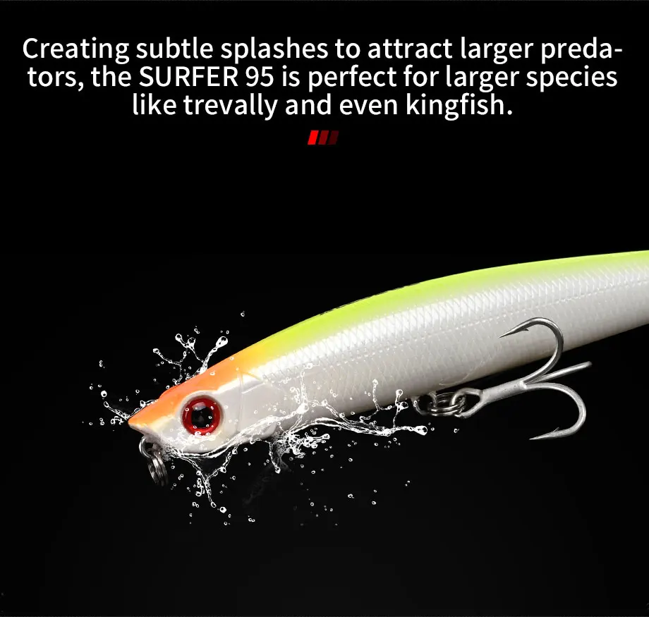 BLUX SURFER 95 Topwater Popper Pencil 95MM Surface Walker Fishing Lure Walk The Dog Artificial Saltwater Bass Hard Bait Tackle