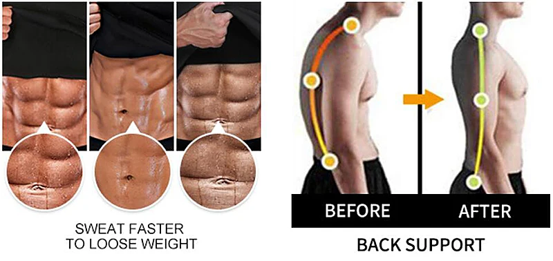 Neoprene Men's Shapers Sweat Vest for Men Waist Trainer Vest Adjustable Workout Body Shaper with Double Zipper for Sauna Suit