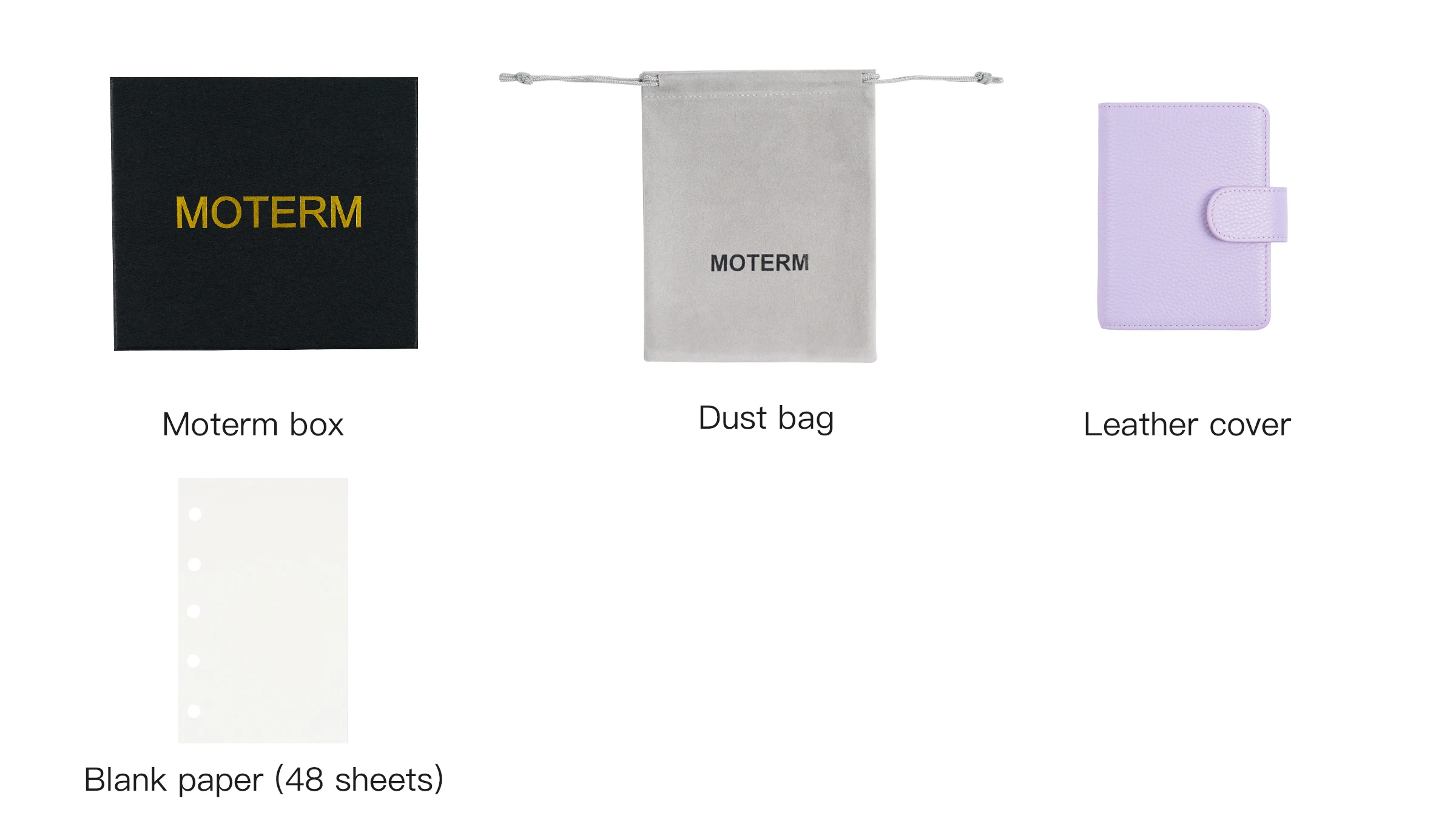 Moterm Regular A8 / M5 Size Rings Planner Pebbled Grain Cowhide 5-hole Mini Notebook with 15 MM Rings Organizer Journey Diary