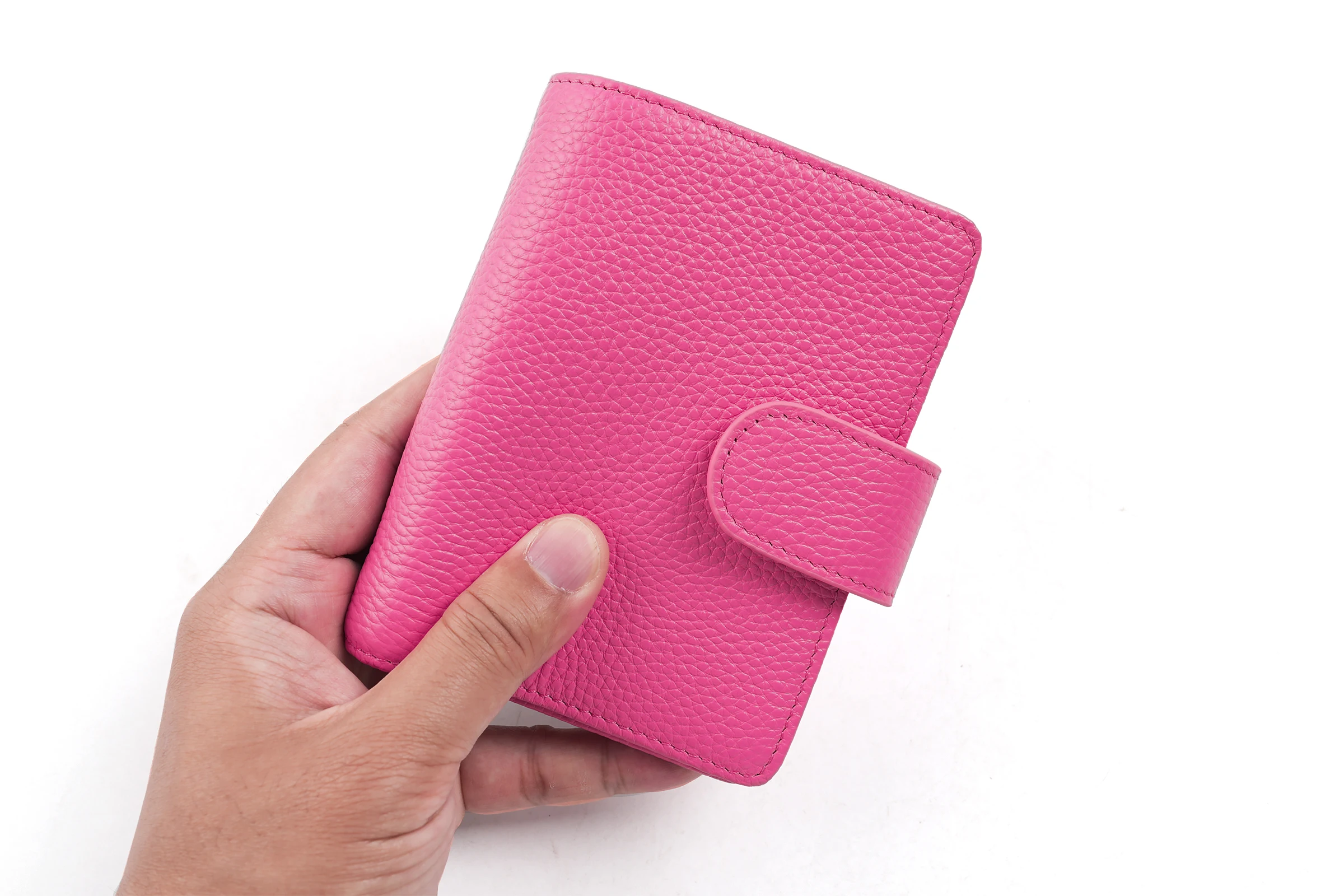 Moterm Regular A8 / M5 Size Rings Planner Pebbled Grain Cowhide 5-hole Mini Notebook with 15 MM Rings Organizer Journey Diary