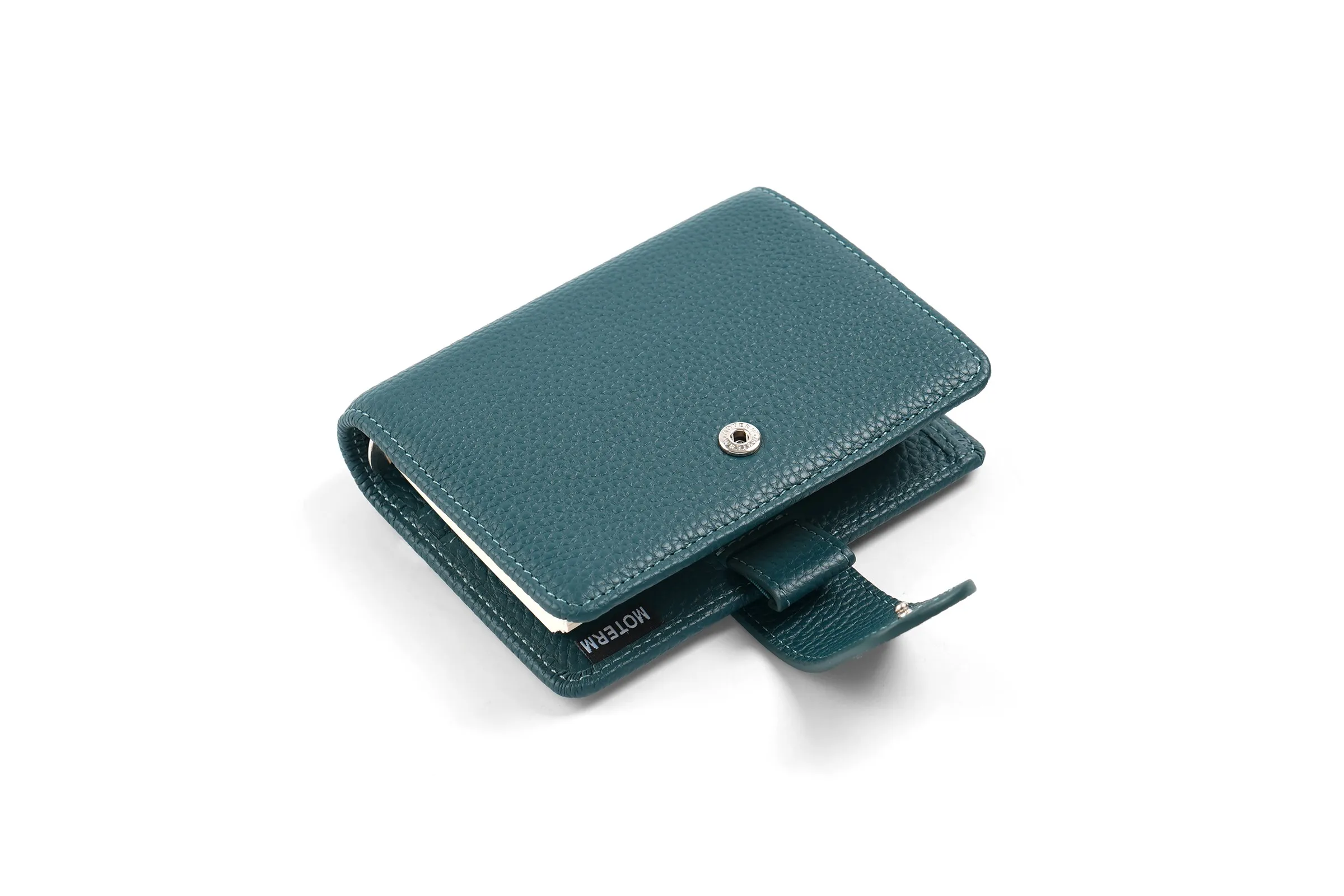 Moterm Regular A8 / M5 Size Rings Planner Pebbled Grain Cowhide 5-hole Mini Notebook with 15 MM Rings Organizer Journey Diary