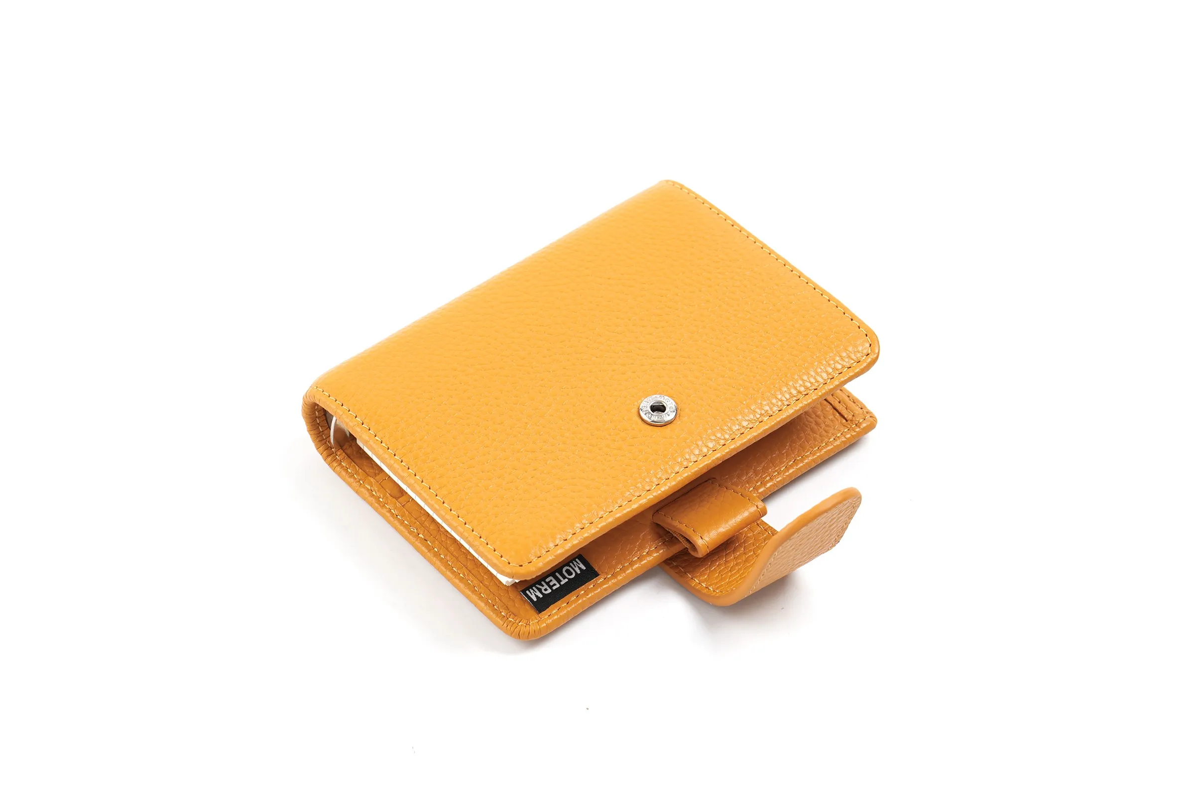 Moterm Regular A8 / M5 Size Rings Planner Pebbled Grain Cowhide 5-hole Mini Notebook with 15 MM Rings Organizer Journey Diary