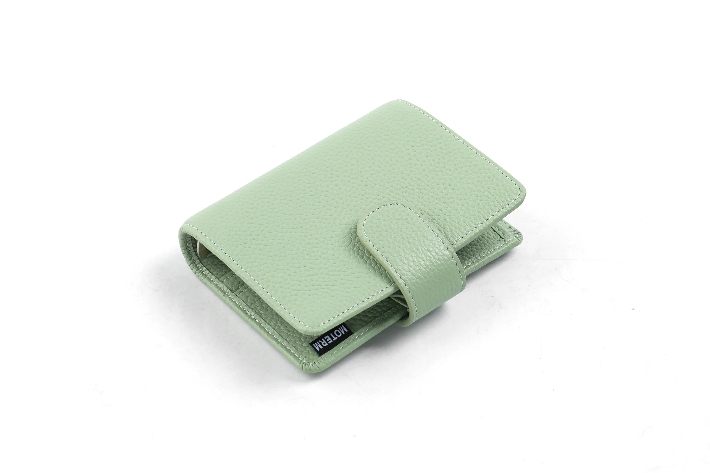 Moterm Regular A8 / M5 Size Rings Planner Pebbled Grain Cowhide 5-hole Mini Notebook with 15 MM Rings Organizer Journey Diary