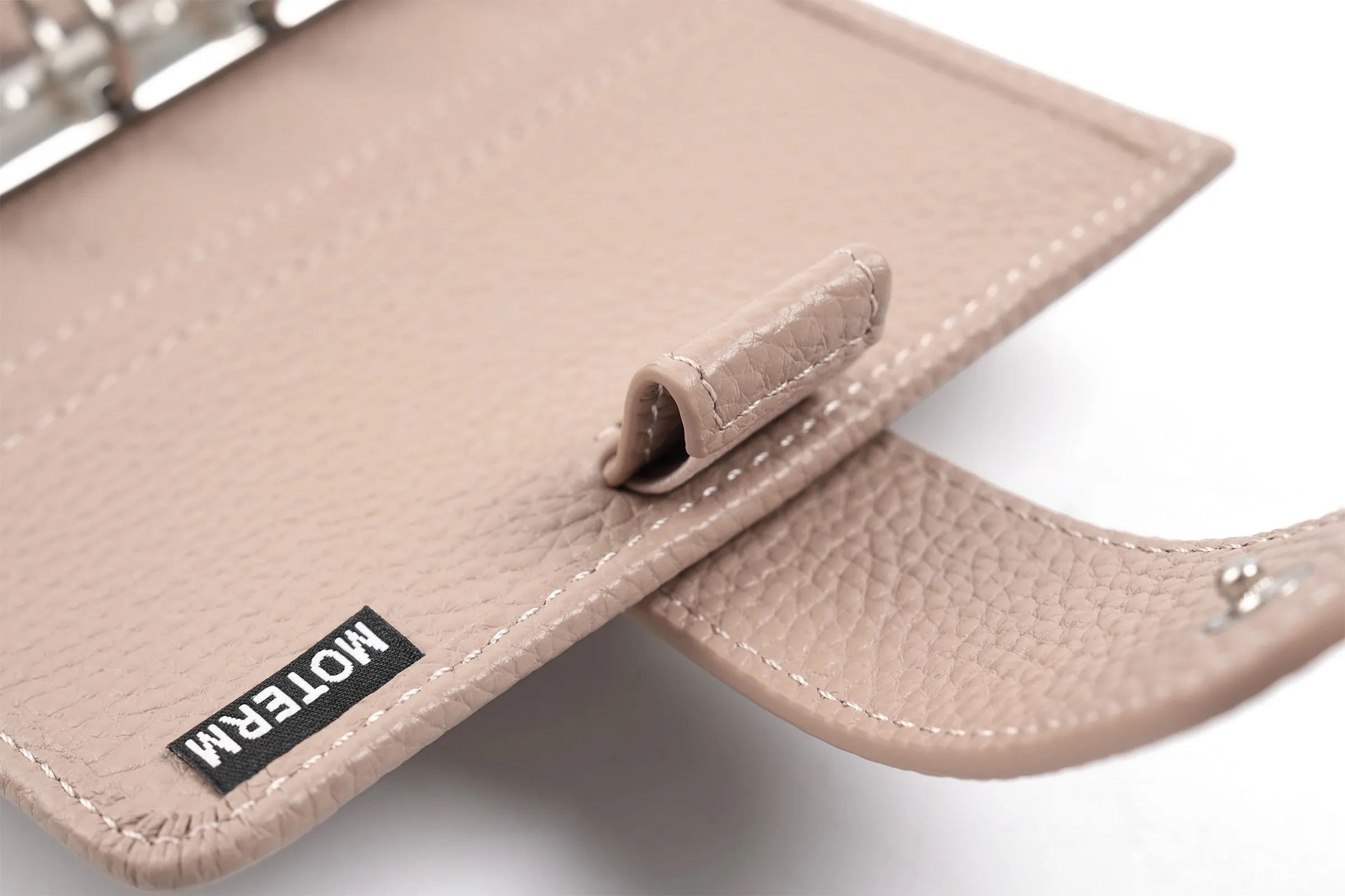 Moterm Regular A8 / M5 Size Rings Planner Pebbled Grain Cowhide 5-hole Mini Notebook with 15 MM Rings Organizer Journey Diary