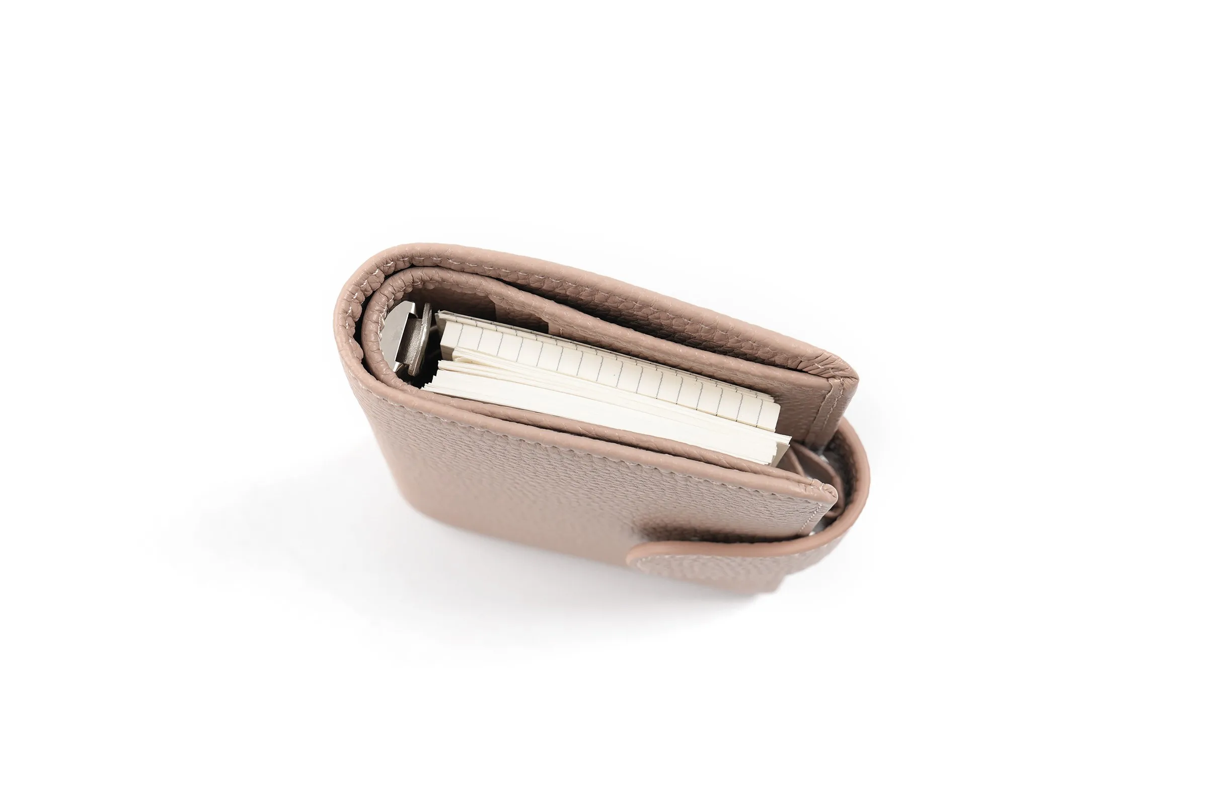 Moterm Regular A8 / M5 Size Rings Planner Pebbled Grain Cowhide 5-hole Mini Notebook with 15 MM Rings Organizer Journey Diary