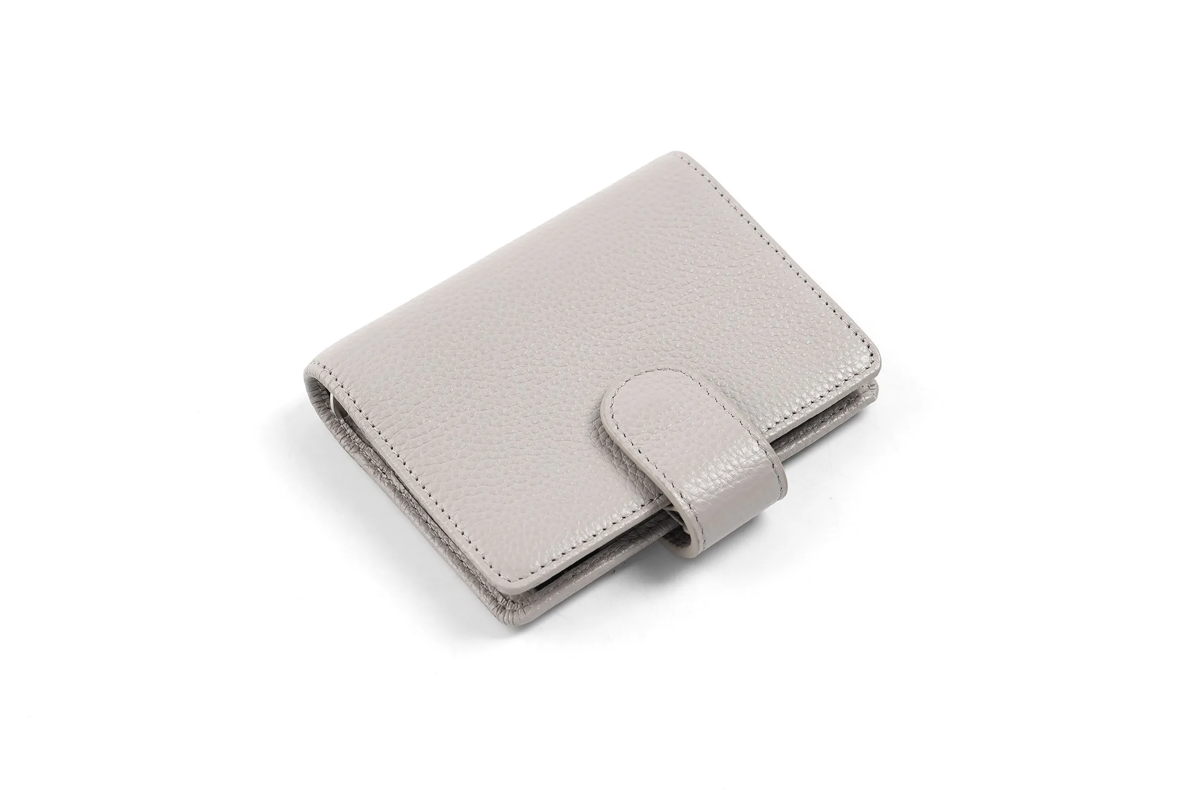 Moterm Regular A8 / M5 Size Rings Planner Pebbled Grain Cowhide 5-hole Mini Notebook with 15 MM Rings Organizer Journey Diary