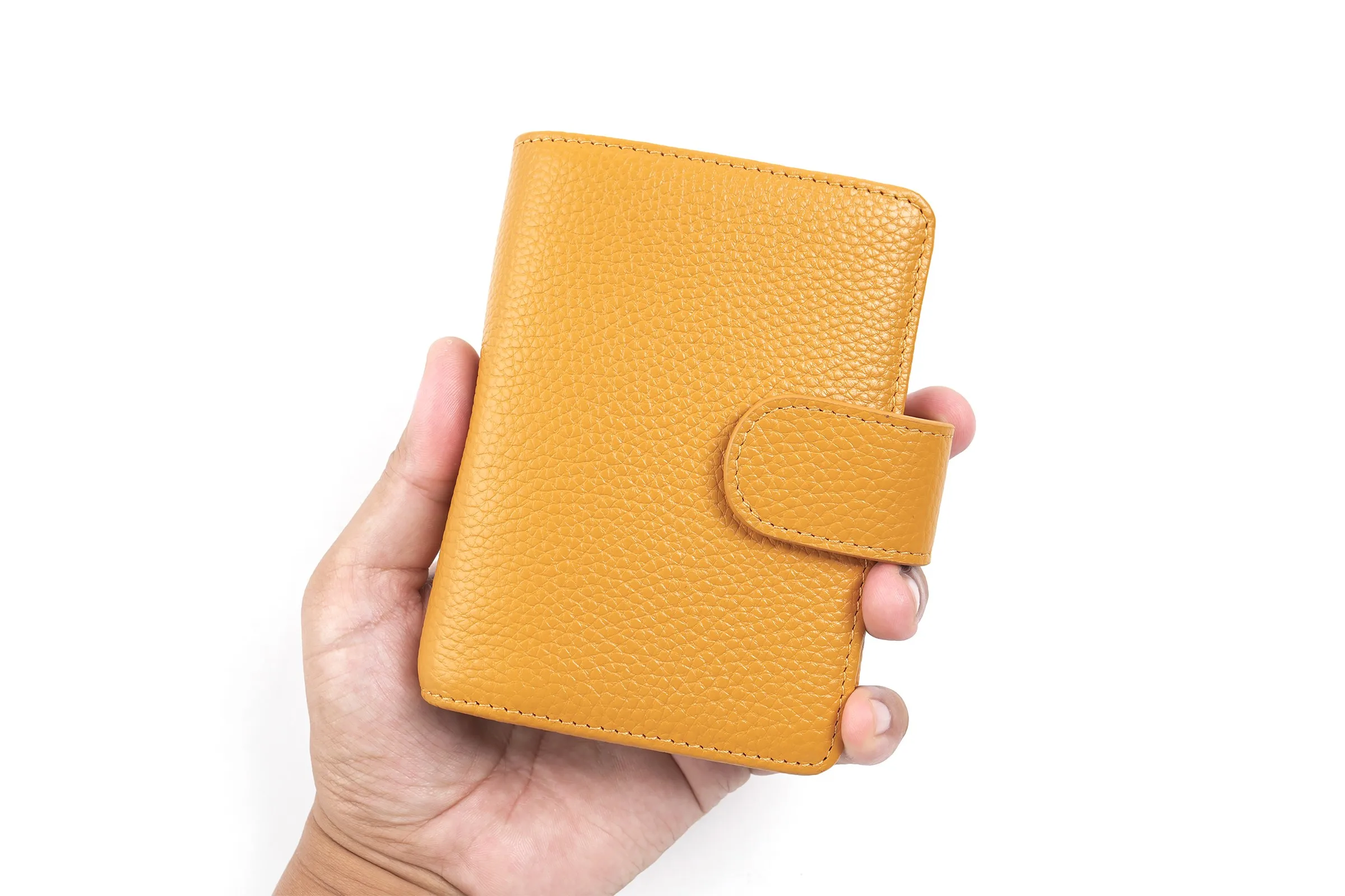 Moterm Regular A8 / M5 Size Rings Planner Pebbled Grain Cowhide 5-hole Mini Notebook with 15 MM Rings Organizer Journey Diary