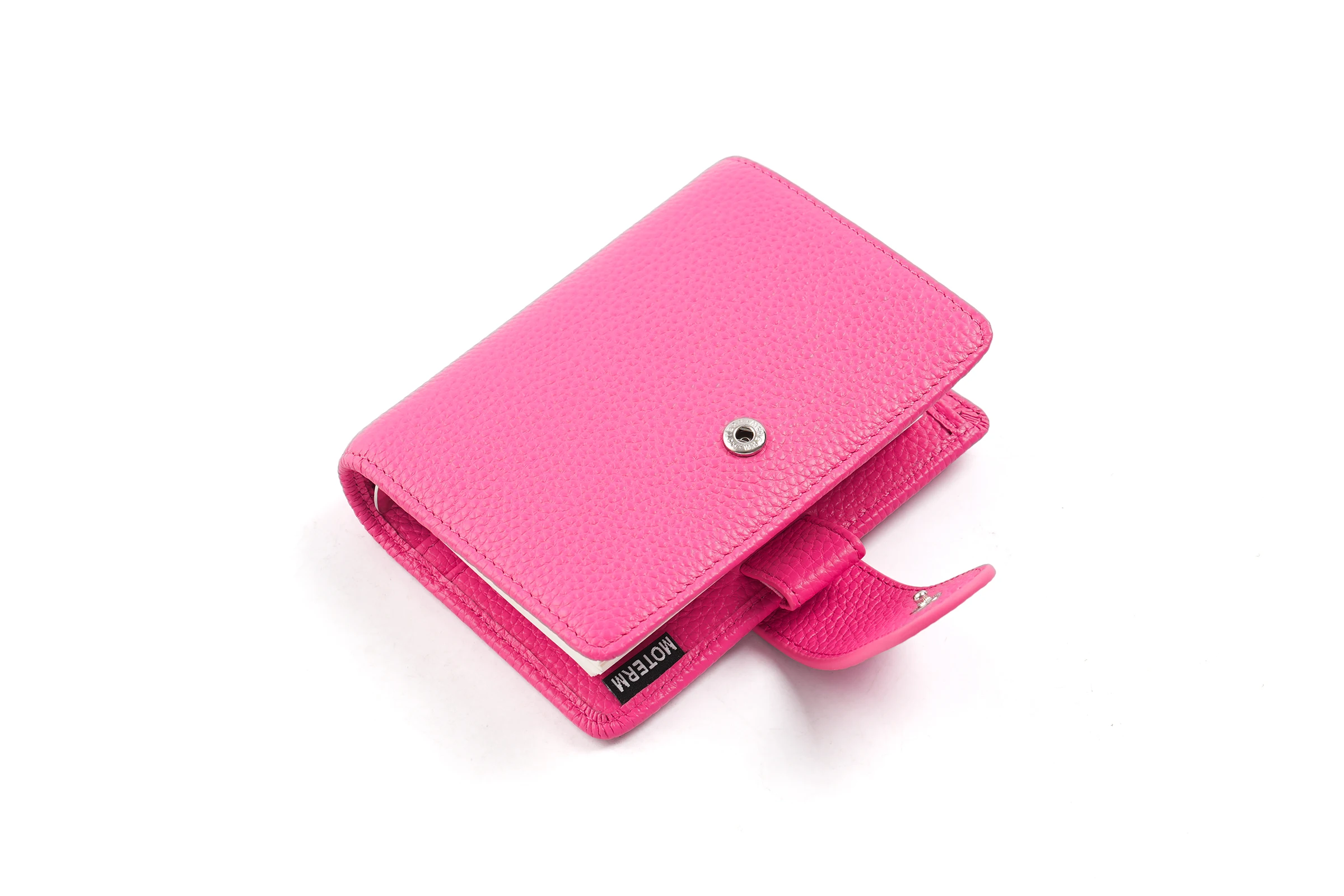Moterm Regular A8 / M5 Size Rings Planner Pebbled Grain Cowhide 5-hole Mini Notebook with 15 MM Rings Organizer Journey Diary