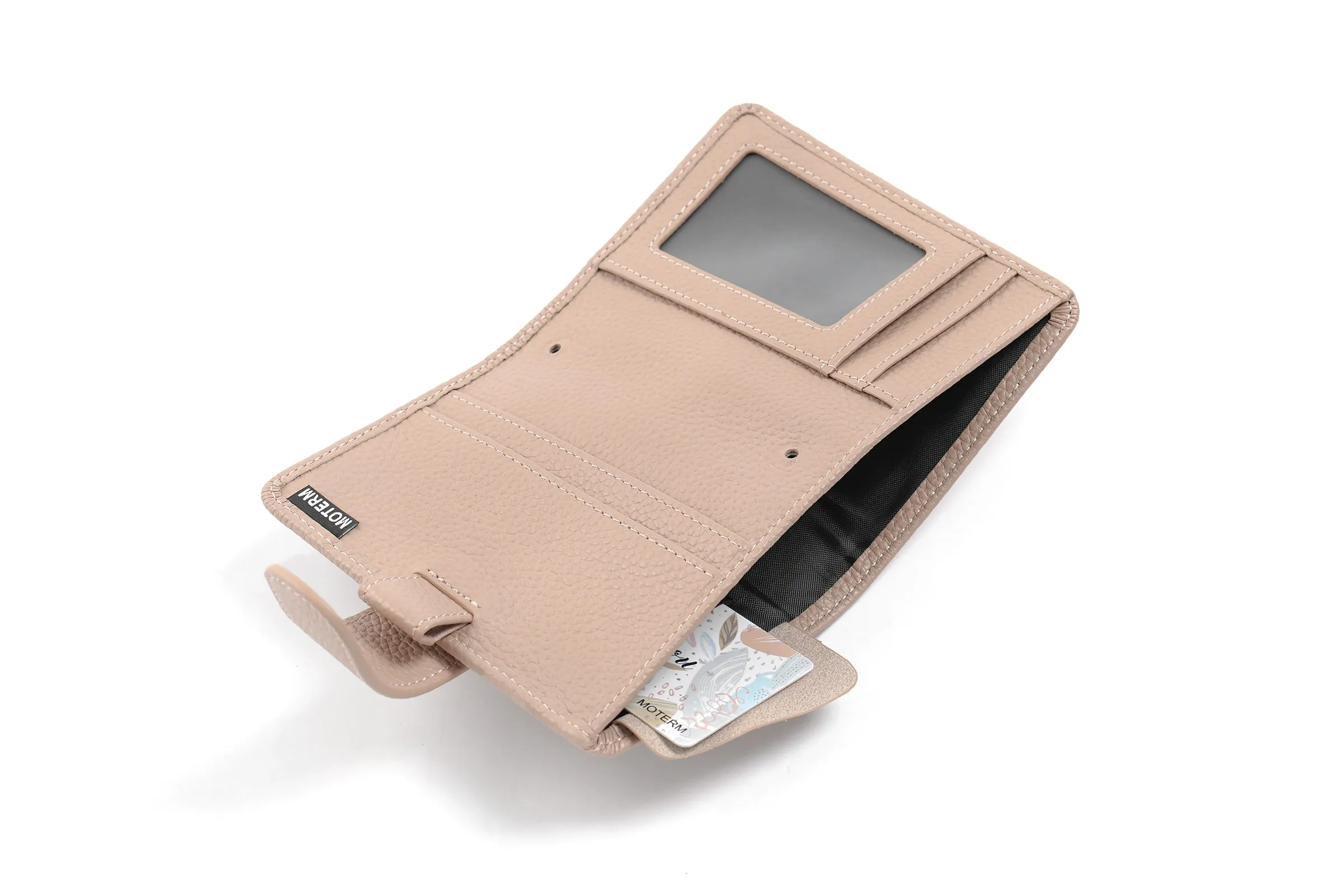 Moterm Regular A8 / M5 Size Rings Planner Pebbled Grain Cowhide 5-hole Mini Notebook with 15 MM Rings Organizer Journey Diary