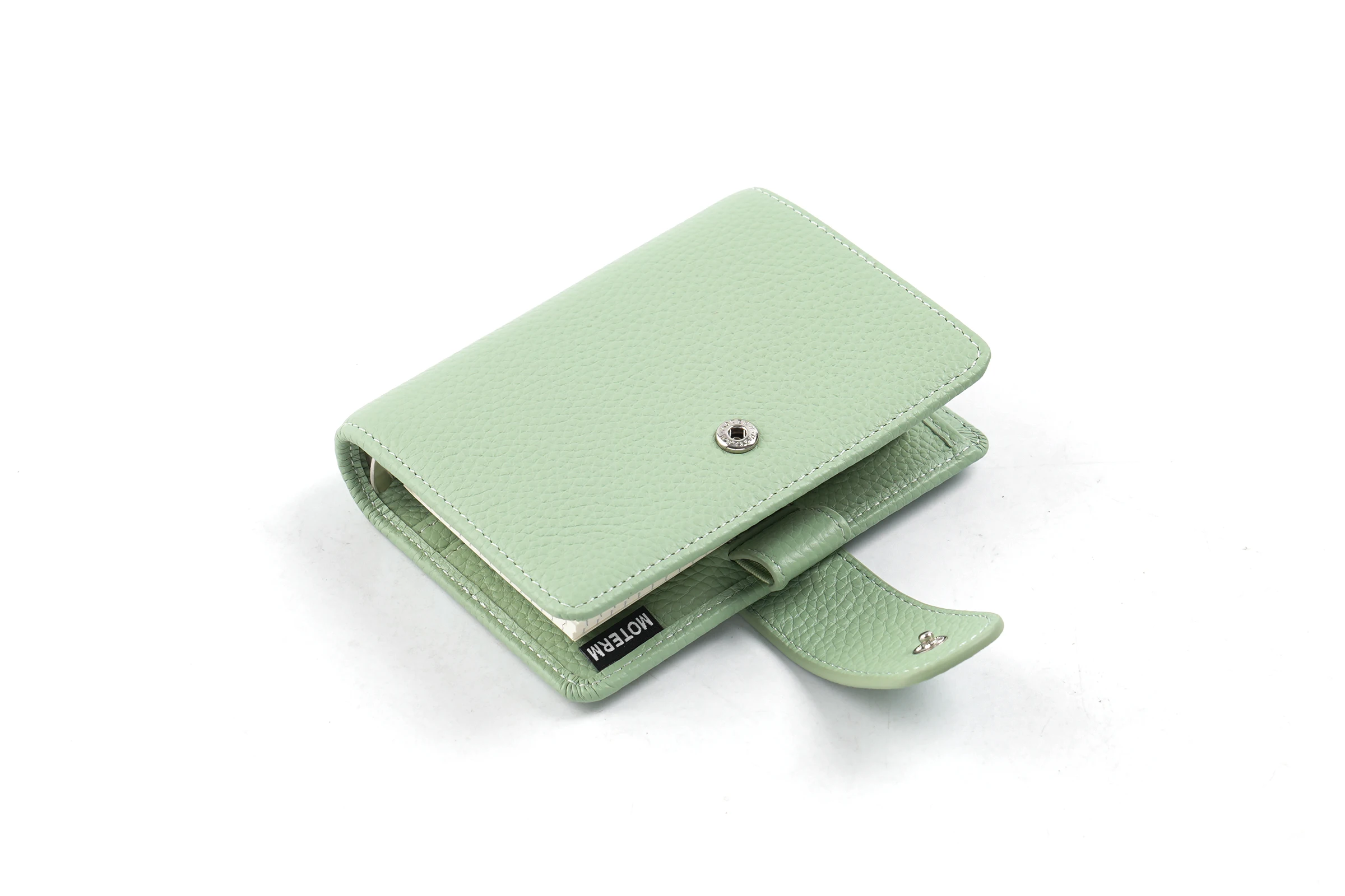 Moterm Regular A8 / M5 Size Rings Planner Pebbled Grain Cowhide 5-hole Mini Notebook with 15 MM Rings Organizer Journey Diary