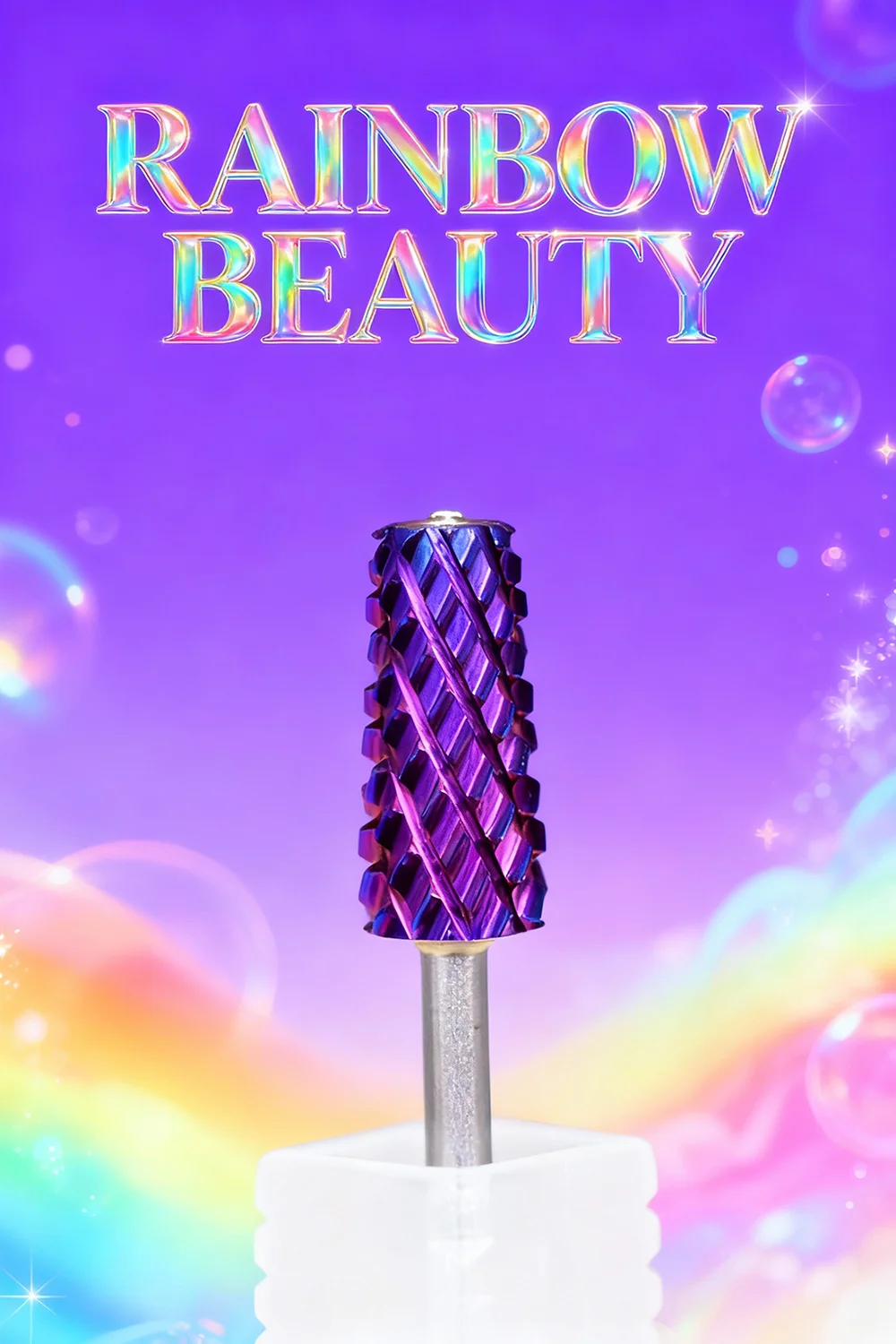 RolinStar 6.6 Safety Large Diamond Crystal Trapezium Tapered Barrel purple steel Carbide milling cutter nail drill bit