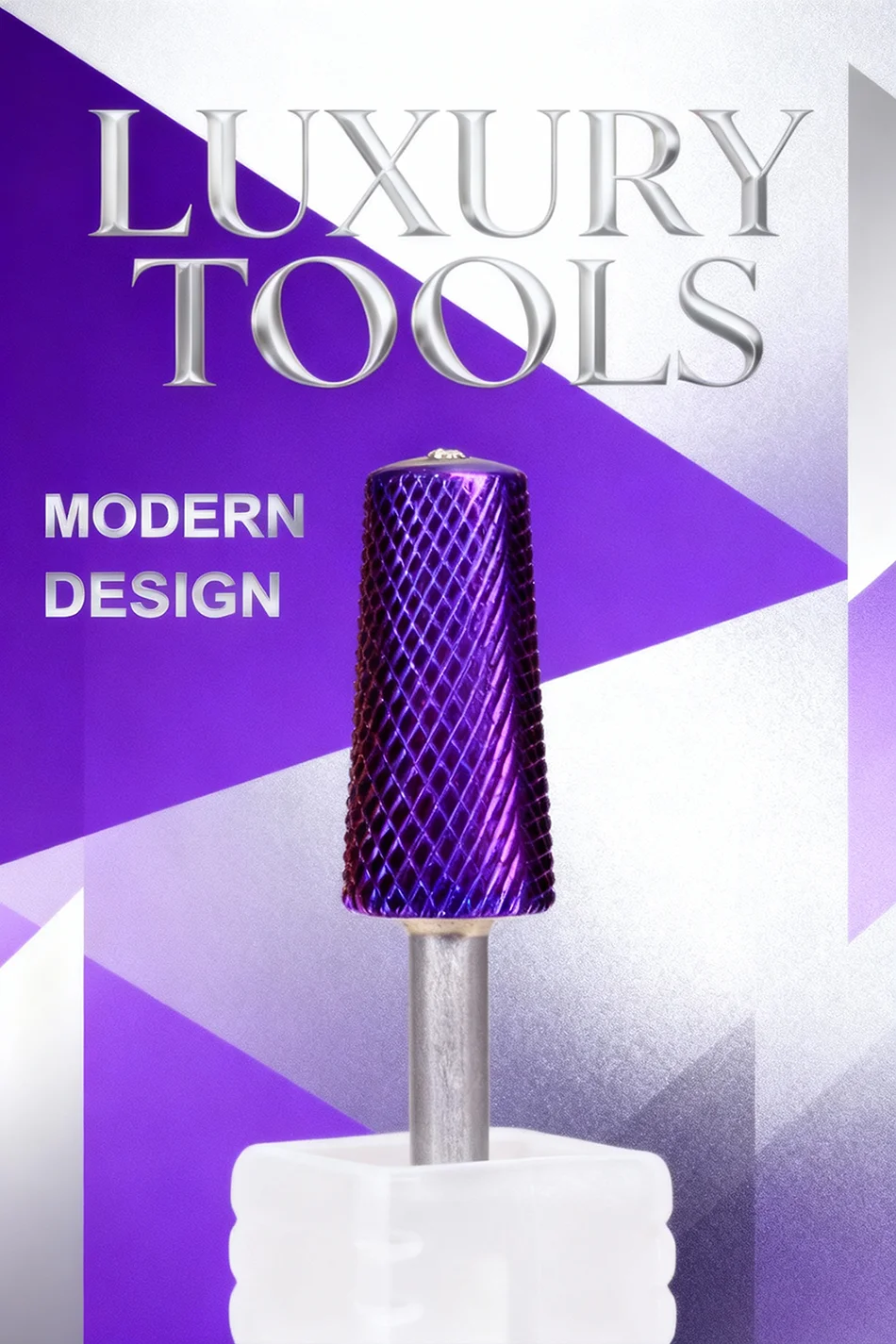 RolinStar 6.6 Safety Large Diamond Crystal Trapezium Tapered Barrel purple steel Carbide milling cutter nail drill bit