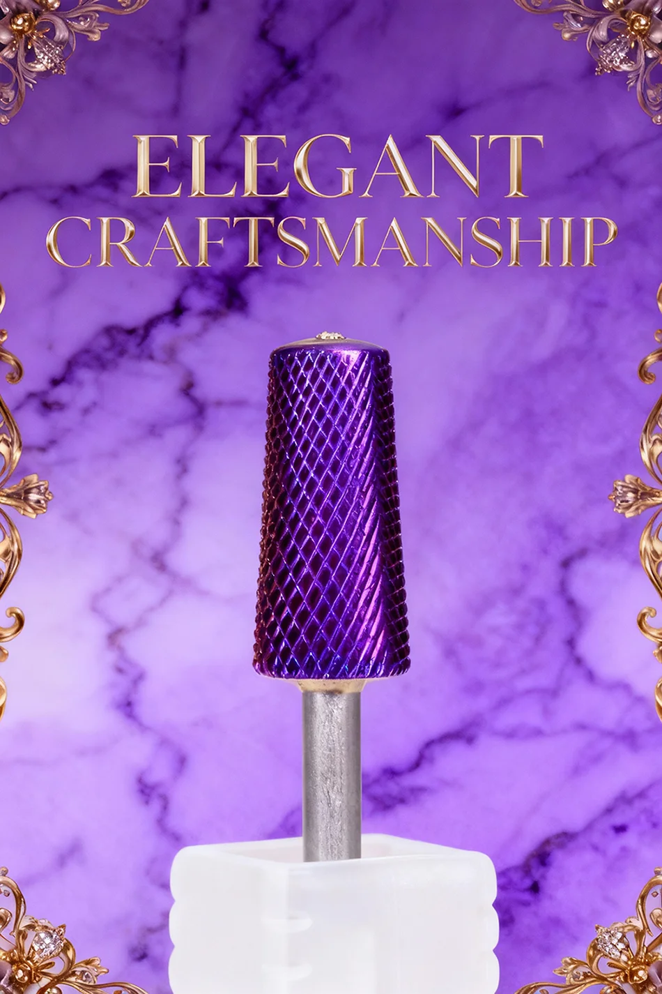 RolinStar 6.6 Safety Large Diamond Crystal Trapezium Tapered Barrel purple steel Carbide milling cutter nail drill bit